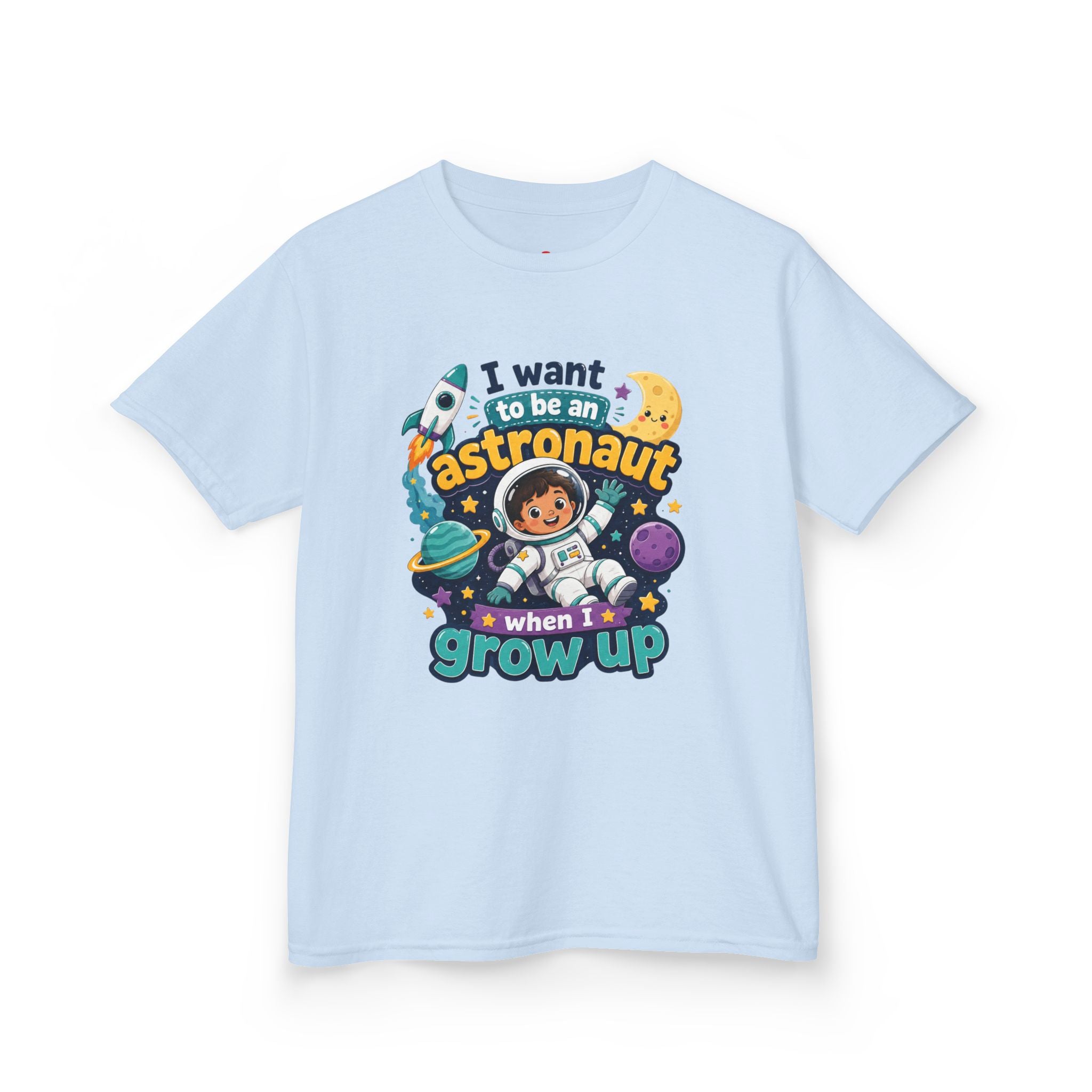 Kids Astronaut T-Shirt — "I Want to Be an Astronaut When I Grow Up" Space Tee