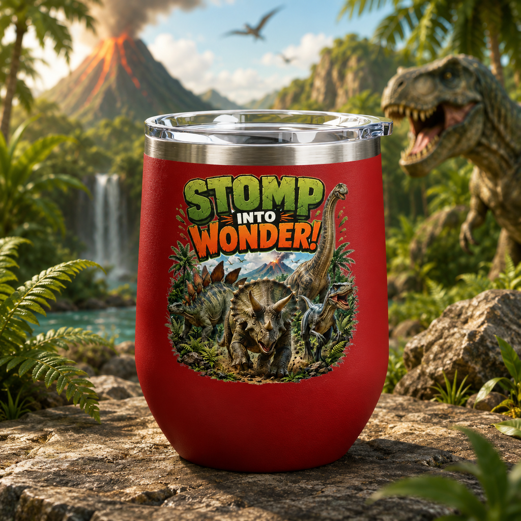 Dinosaur "Stomp Into Wonder" 12oz Tumbler