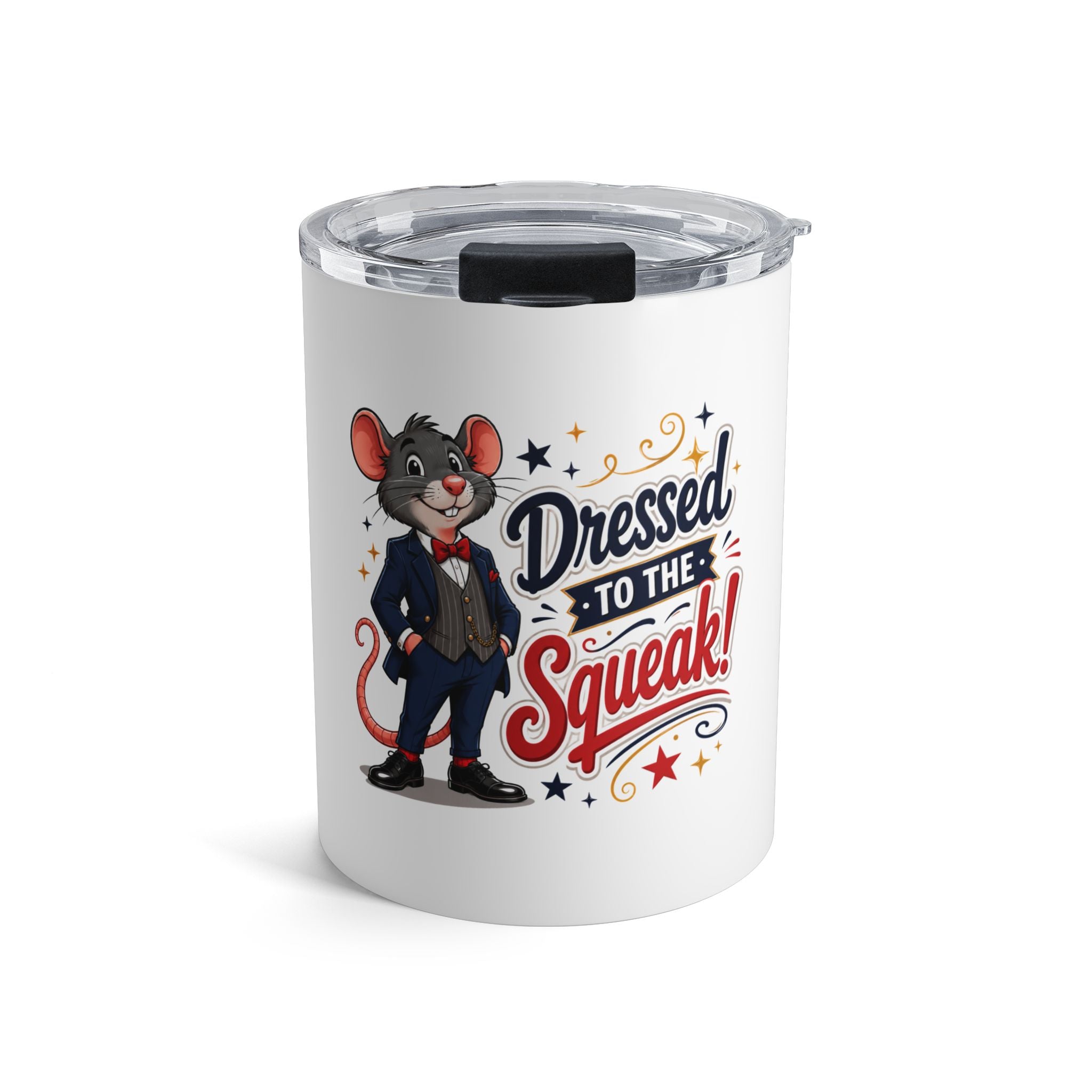 Dressed to the Squeak! 10oz Tumbler – Cute Dapper Mouse Travel Cup