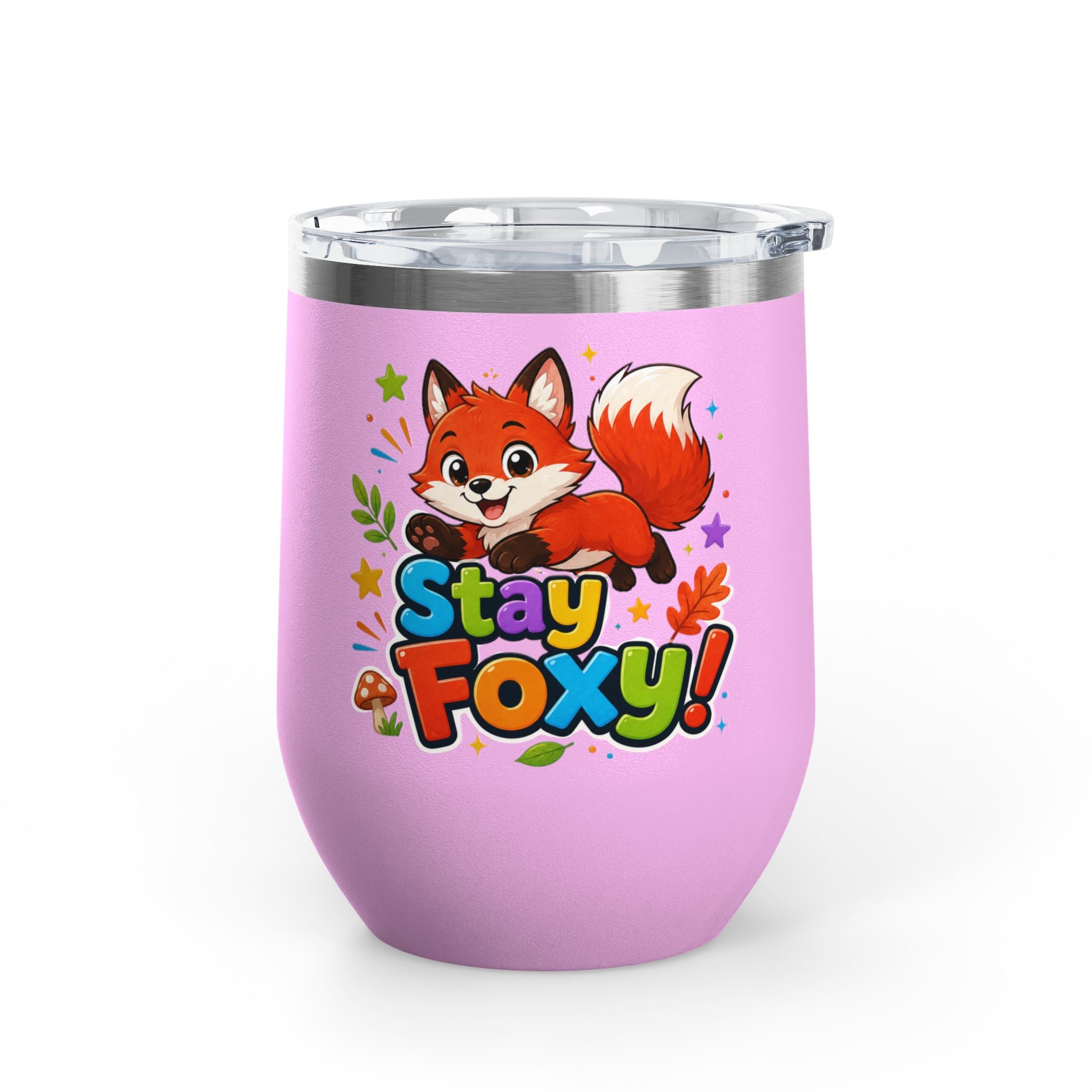 Stay Foxy 12oz Tumbler — Cute Fox Insulated Cup