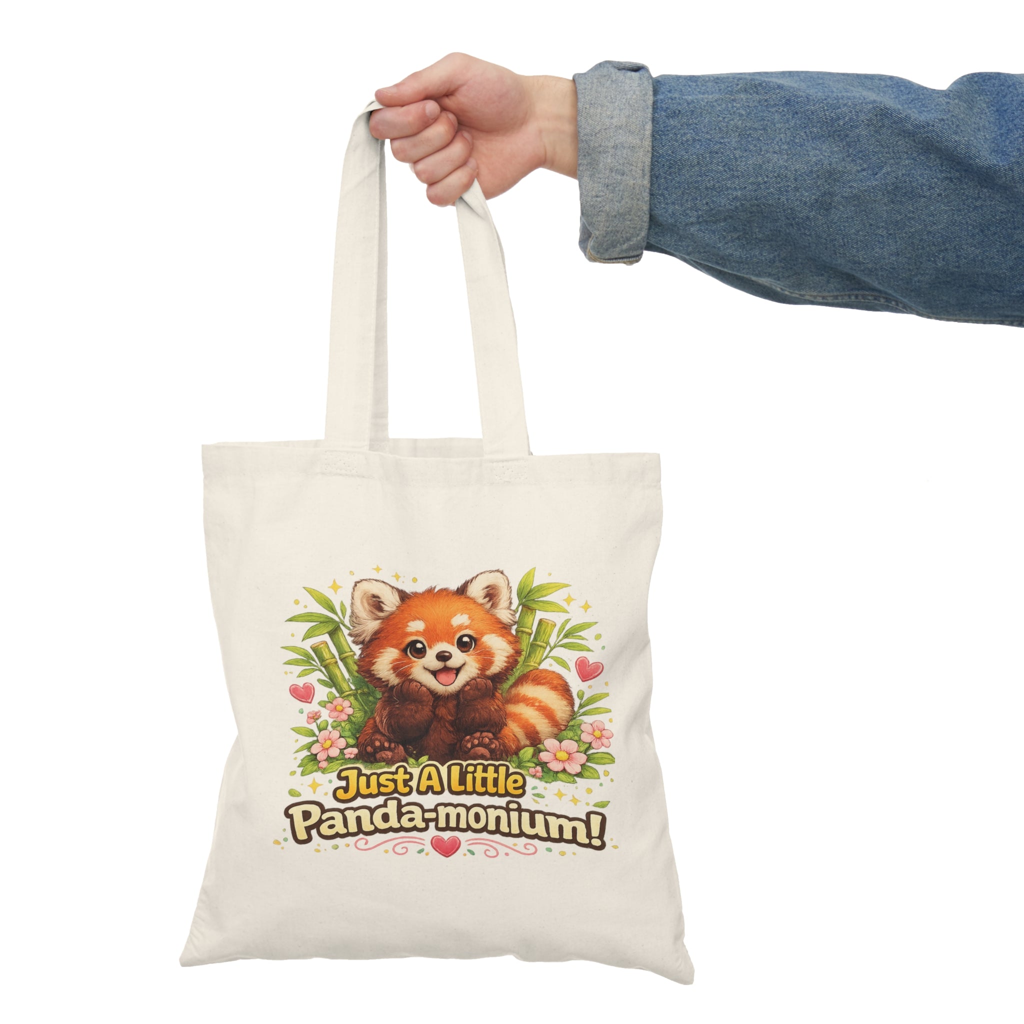 Red Panda Illustration Natural Tote Bag | Just a Little Panda-monium!