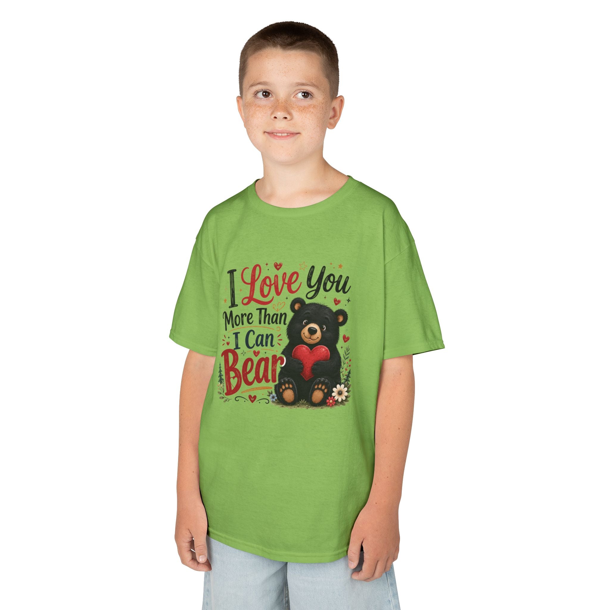Kids T-Shirt - "I Love You More Than I Can Bear" Cute Bear Valentine Tee