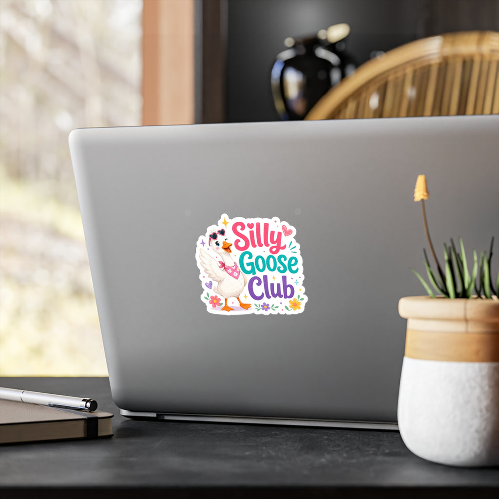 Silly Goose Club Vinyl Sticker — Cute Kiss-Cut Decal for Laptops, Water Bottles & Kids’ Gifts
