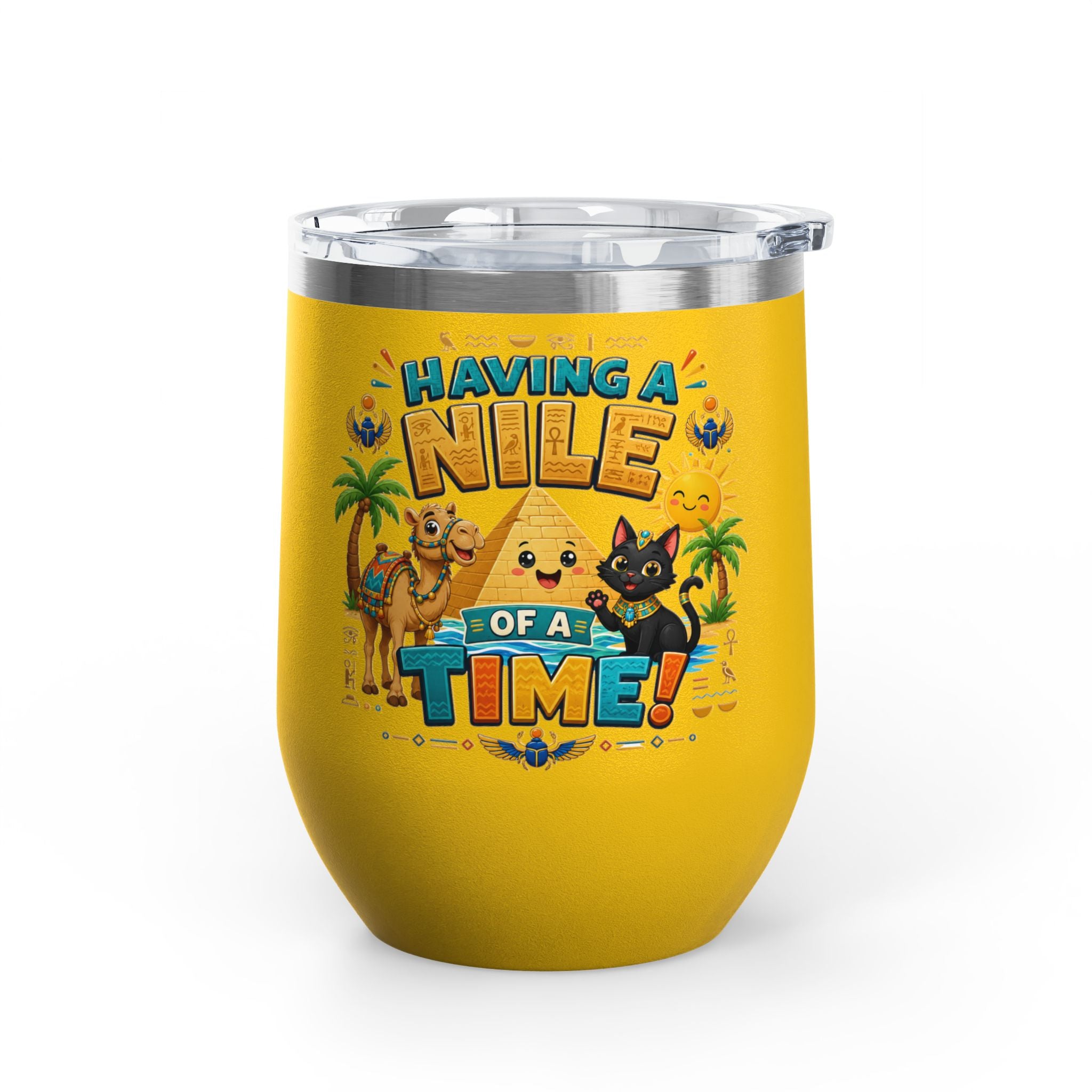 "Having a Nile of a Time" Cute Egyptian Pyramid Cat & Camel 12oz