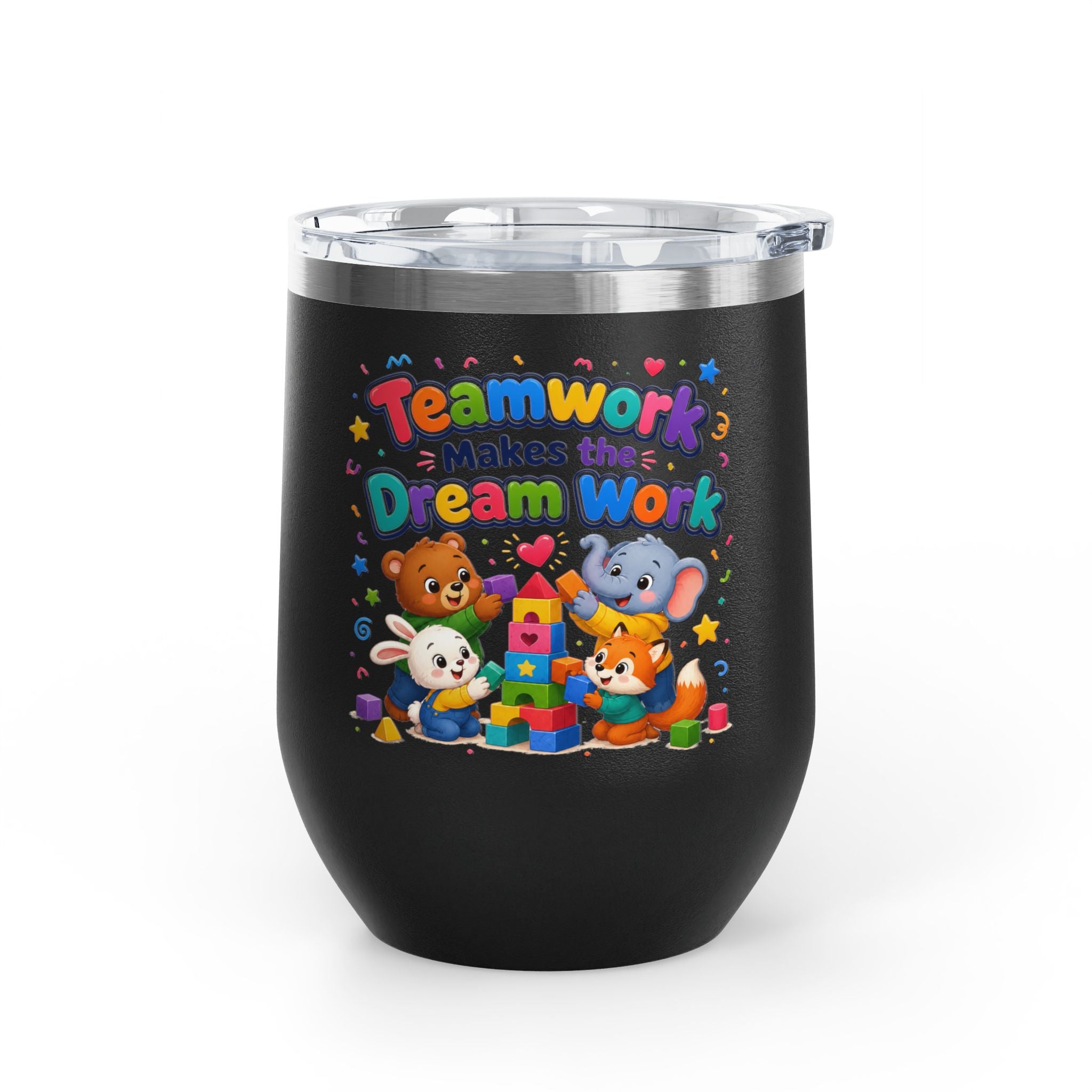 "Teamwork Makes the Dream Work" Kids Animal Stack 12oz