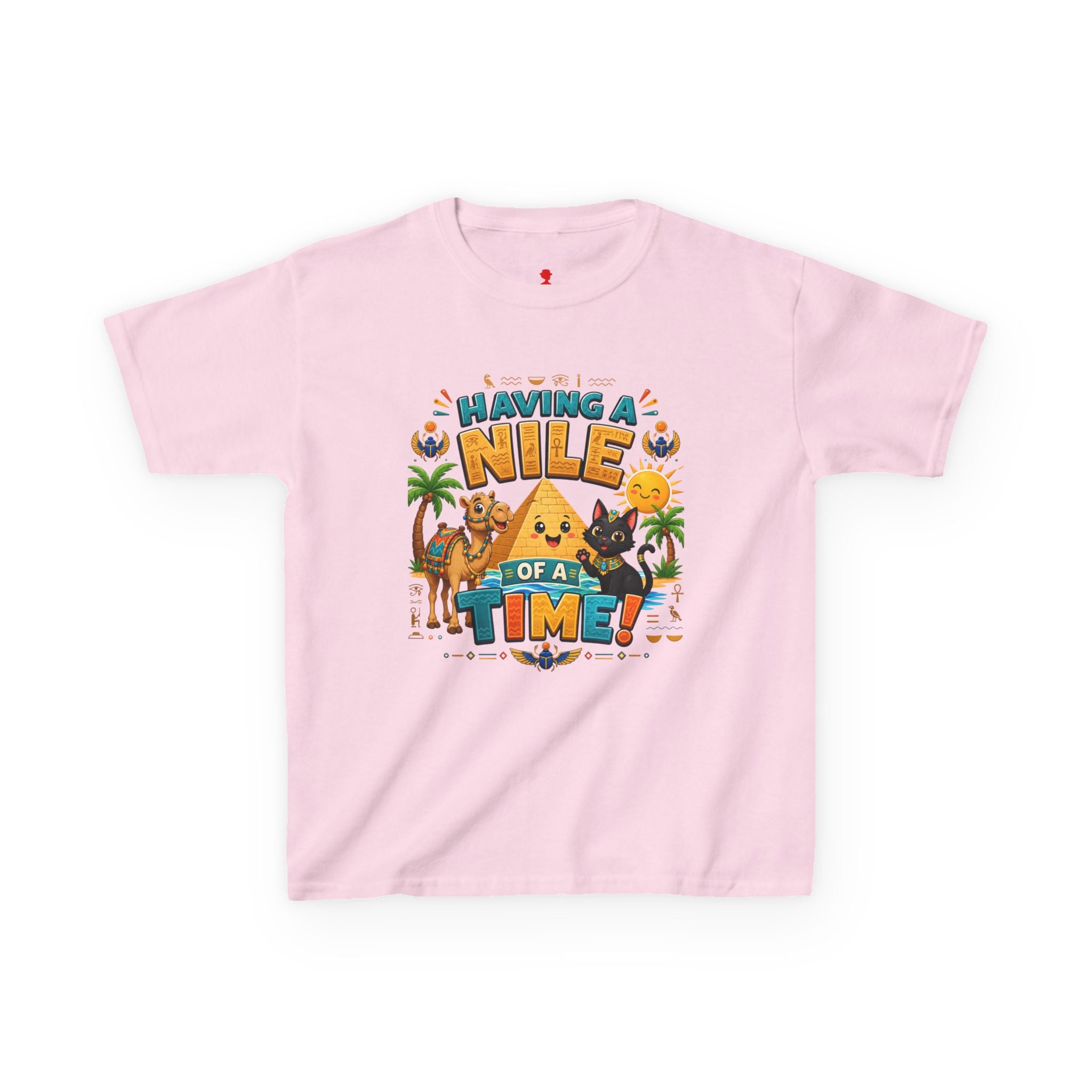 Having a Nile of a Time Kids Tee | Camel Pyramid Desert Cartoon