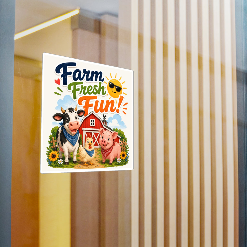 Farm Fresh Fun! Vinyl Sticker — Cute Barnyard Animal Decal