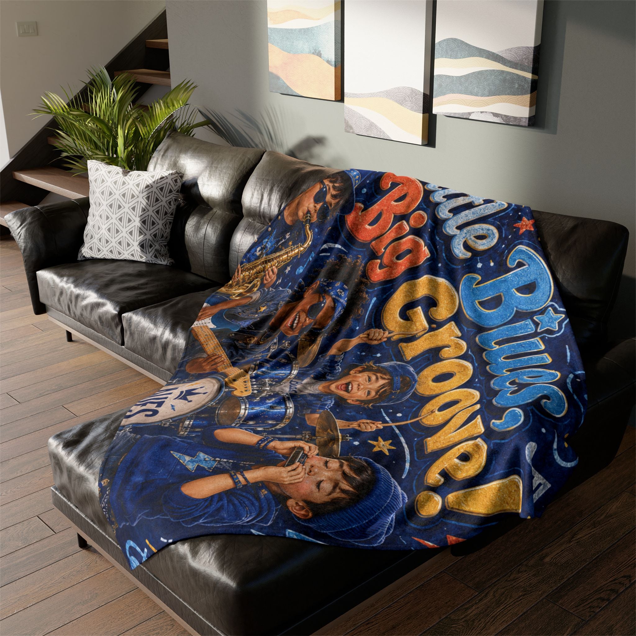 Blanket — "Little Blues, Big Groove!" Kids Blues Band Soft Polyester Blanket