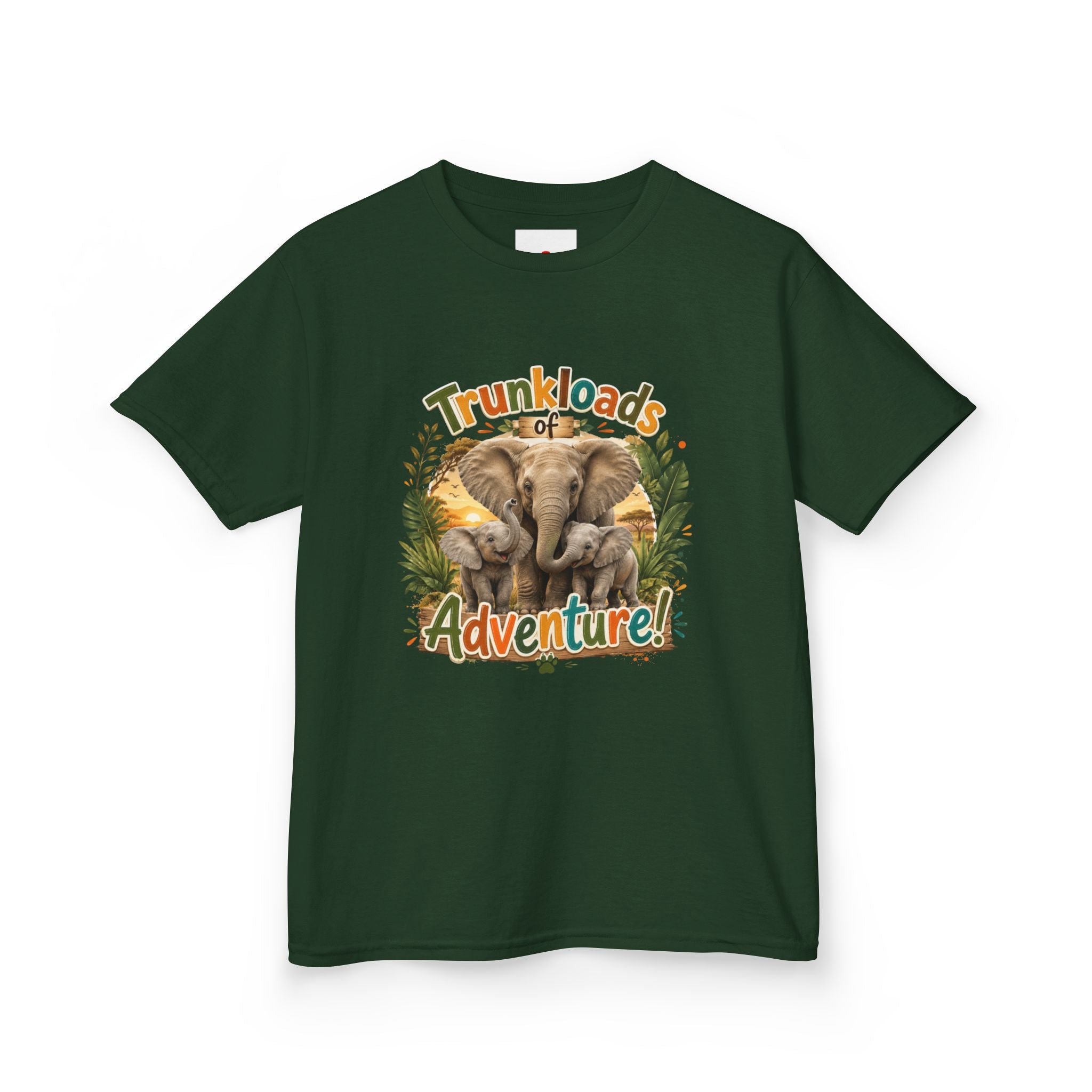 Kids Tee - "Trunkloads of Adventure" Elephant Graphic
