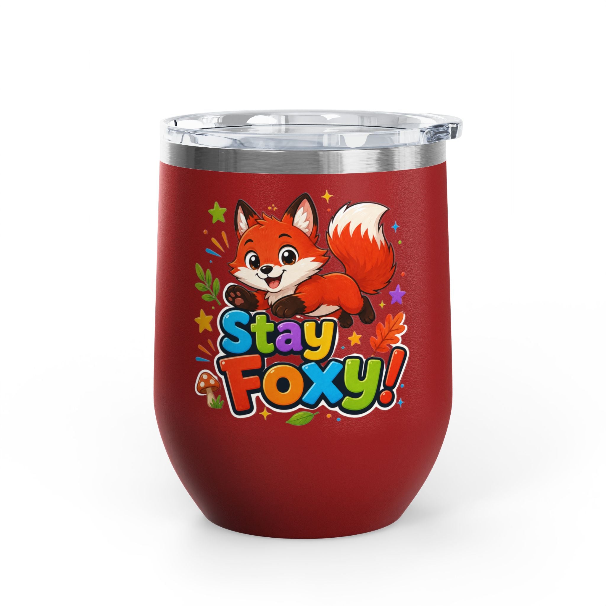 Stay Foxy 12oz Tumbler — Cute Fox Insulated Cup
