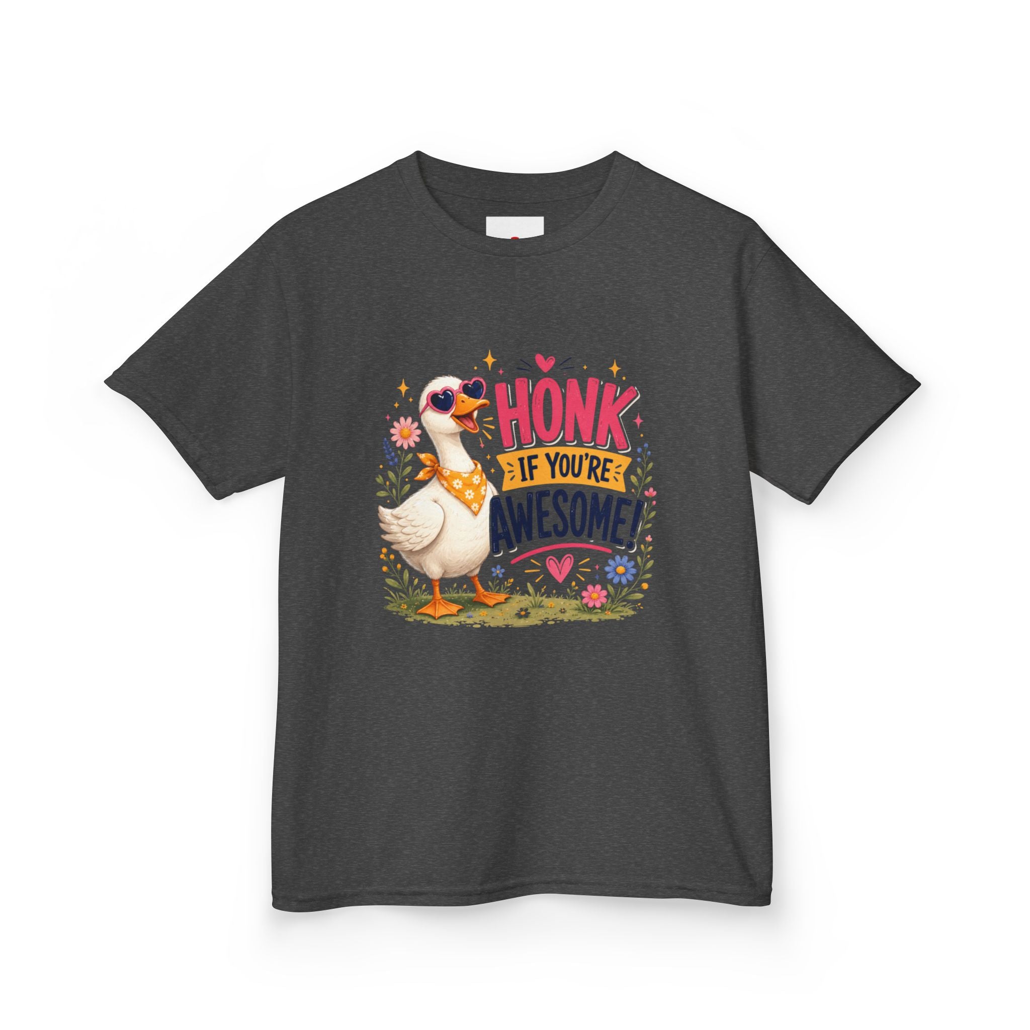 Kids Tee — "Honk If You're Awesome!" Cute Goose Graphic Shirt