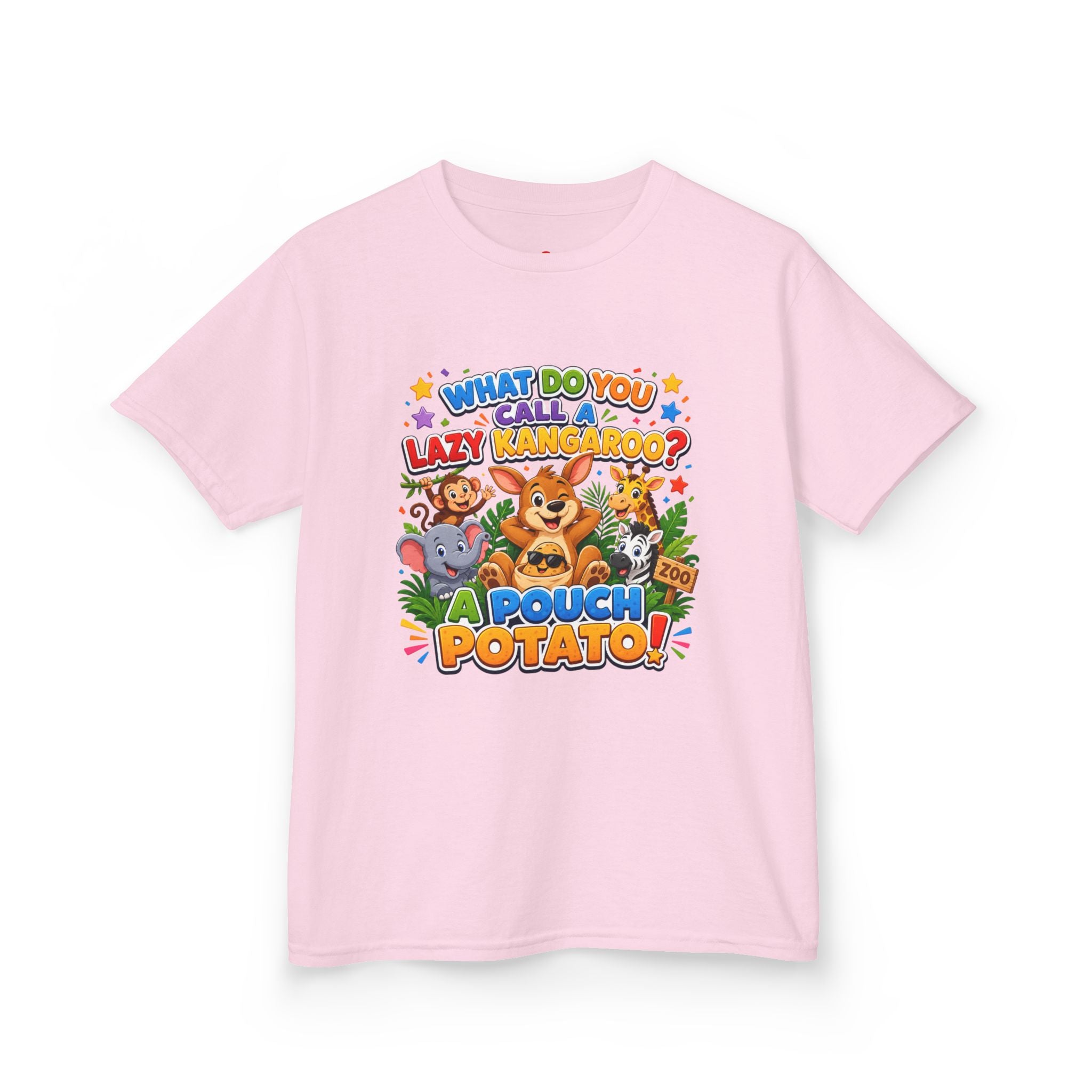 Lazy Kangaroo Pouch Potato Kids T-Shirt | Cute Animal Nursery Tee