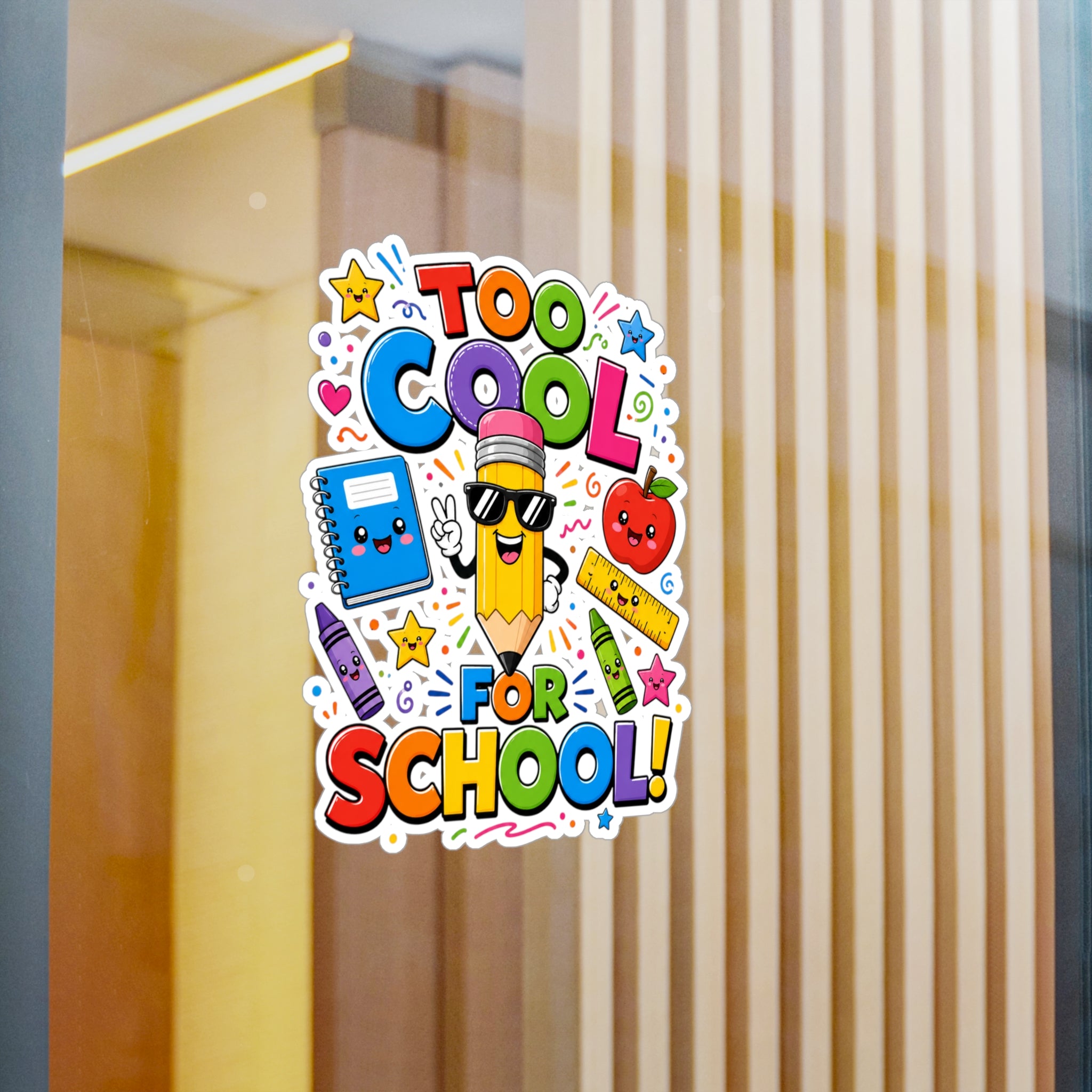 Too Cool for School sticker | Kiss-Cut Vinyl Decal