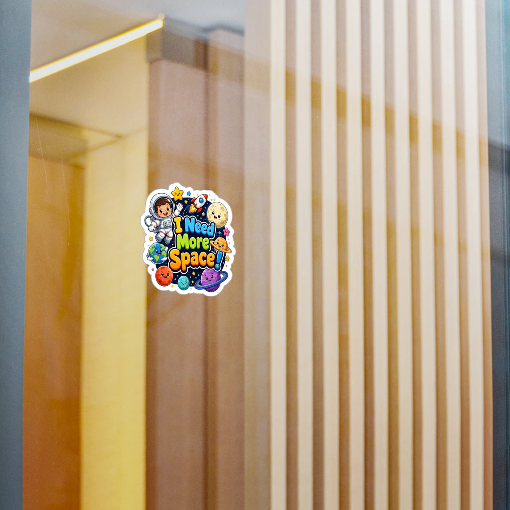 I Need More Space! Cute Space Astronaut Kiss-Cut Vinyl Sticker