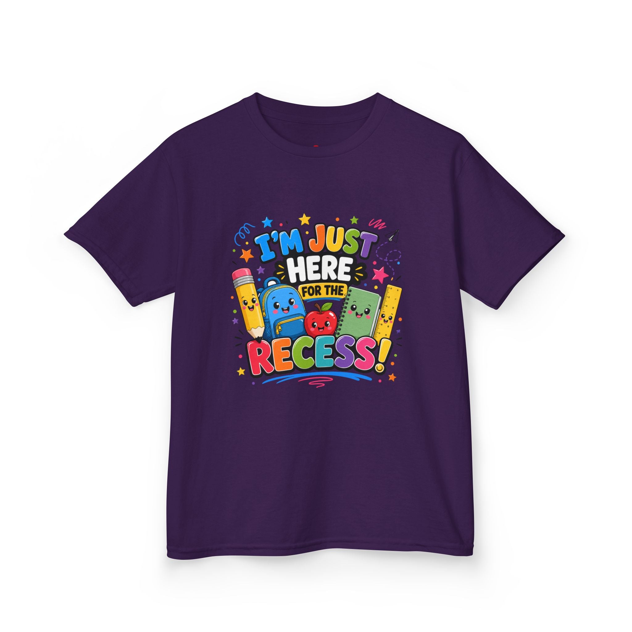 I'm Just Here for Recess Kids T-Shirt | Playful School Graphic Tee