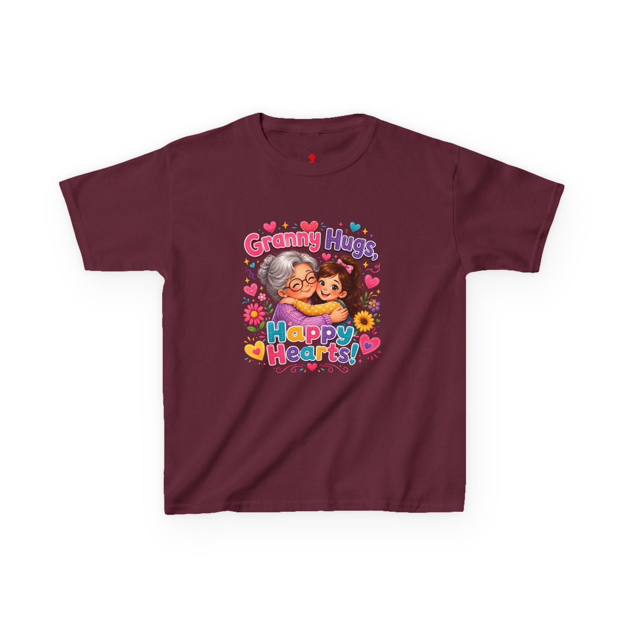 Granny Hugs Happy Hearts Tee | Grandma Grandchild Cute Illustration