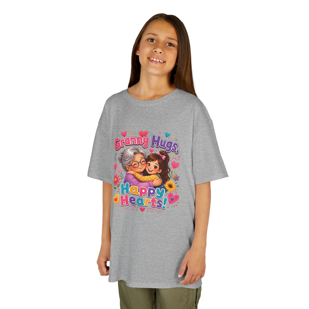 Granny Hugs Happy Hearts Tee | Grandma Grandchild Cute Illustration