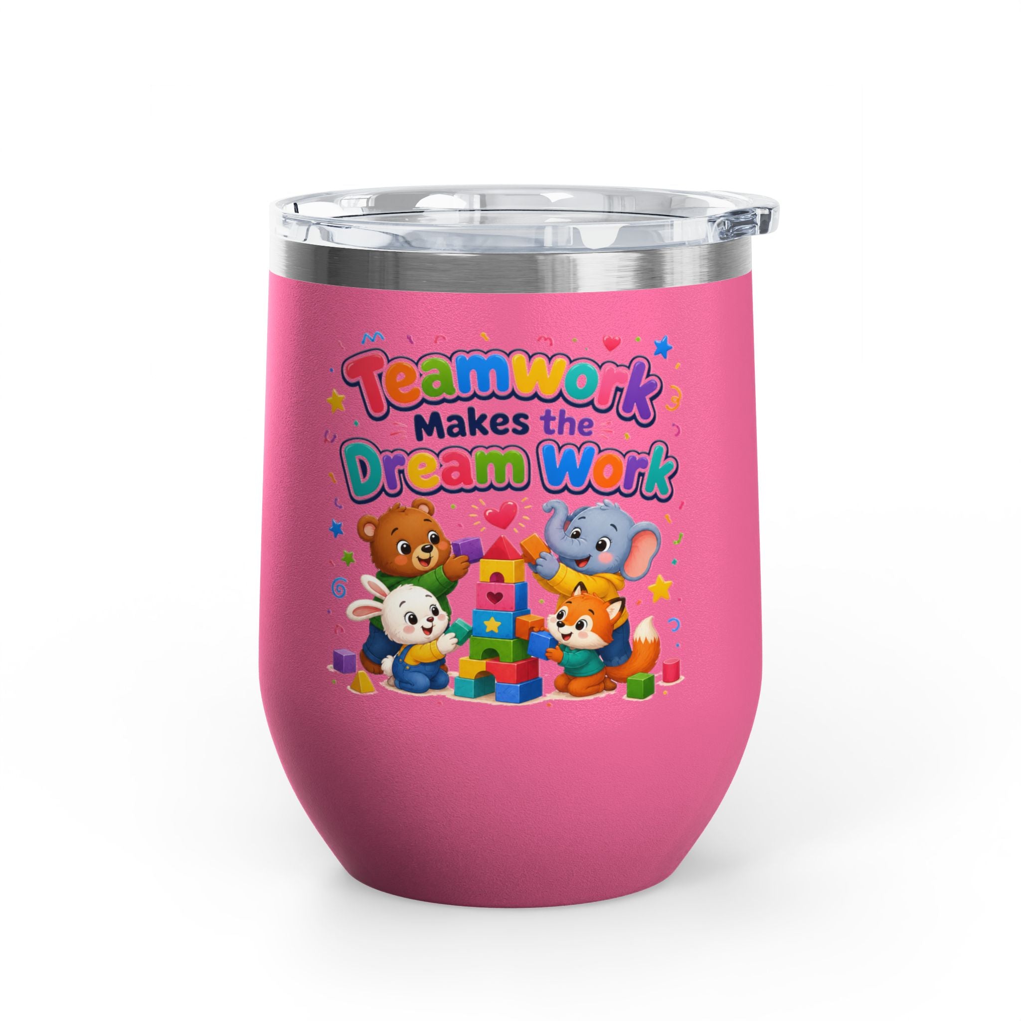 "Teamwork Makes the Dream Work" Kids Animal Stack 12oz