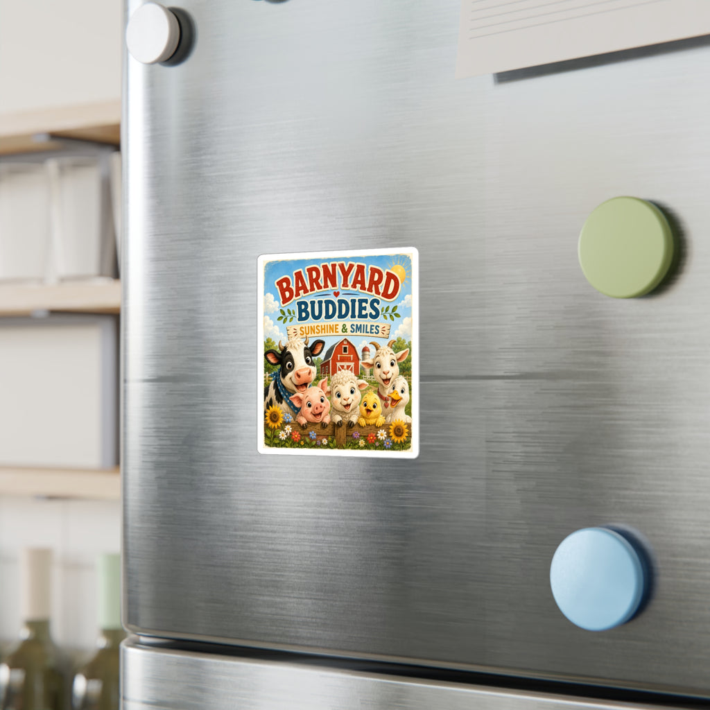 Barnyard Buddies Vinyl Sticker — 'Sunshine & Smiles' Cute Farm Animal Decal