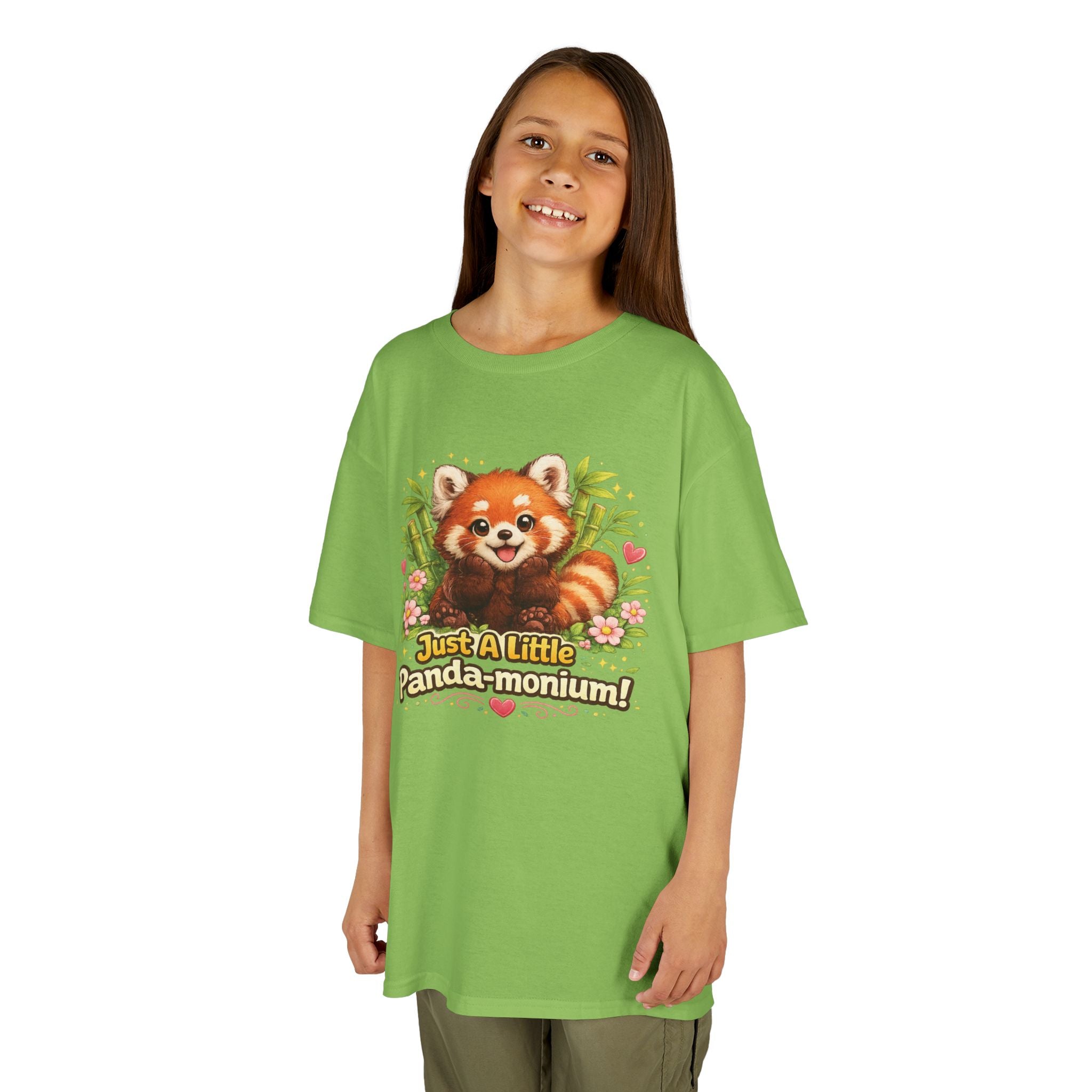 Red Panda Illustration Kids T-Shirt | "Just A Little Panda-monium"
