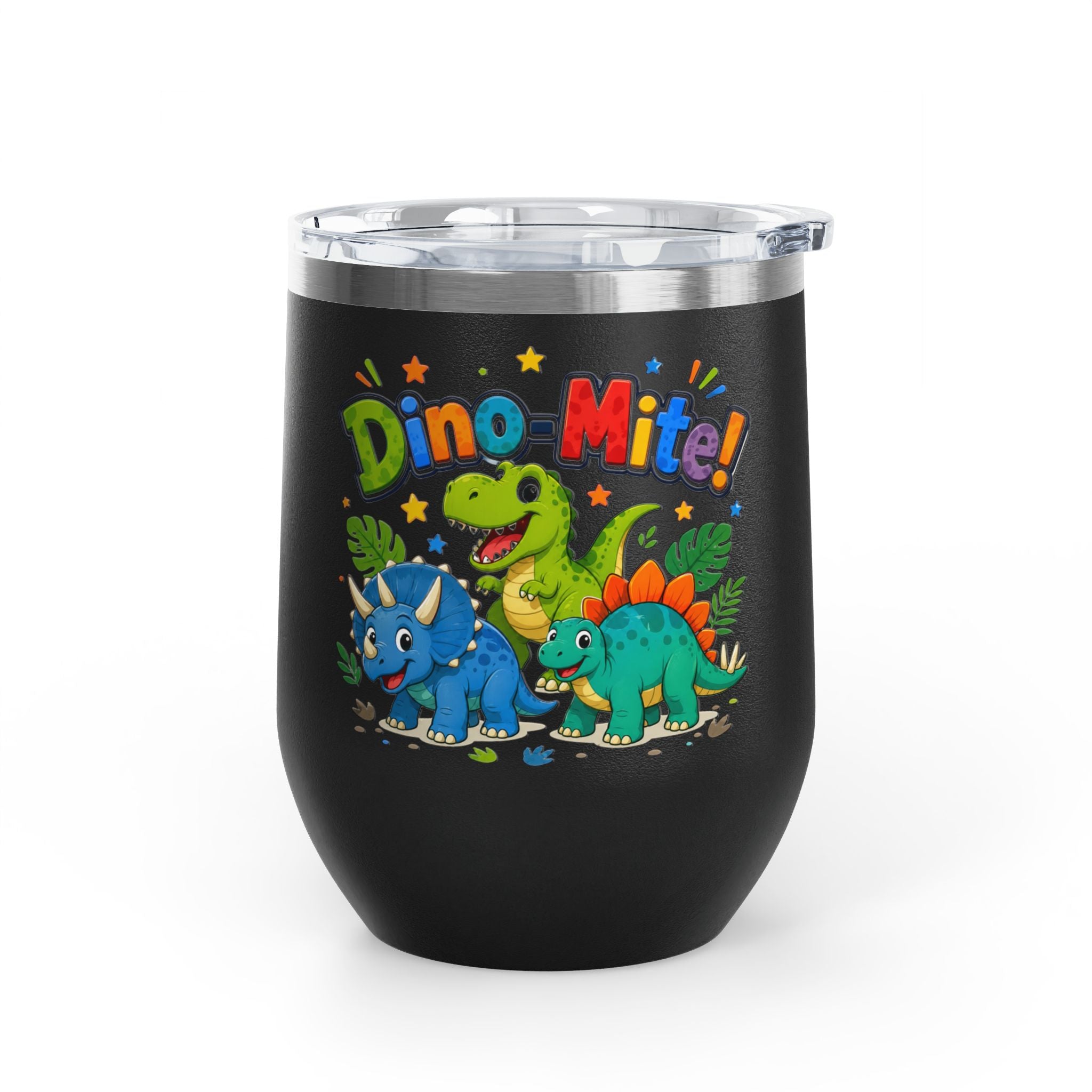 "Dino-Mite!" Cute Kids Dinosaur 12oz Insulated Tumbler
