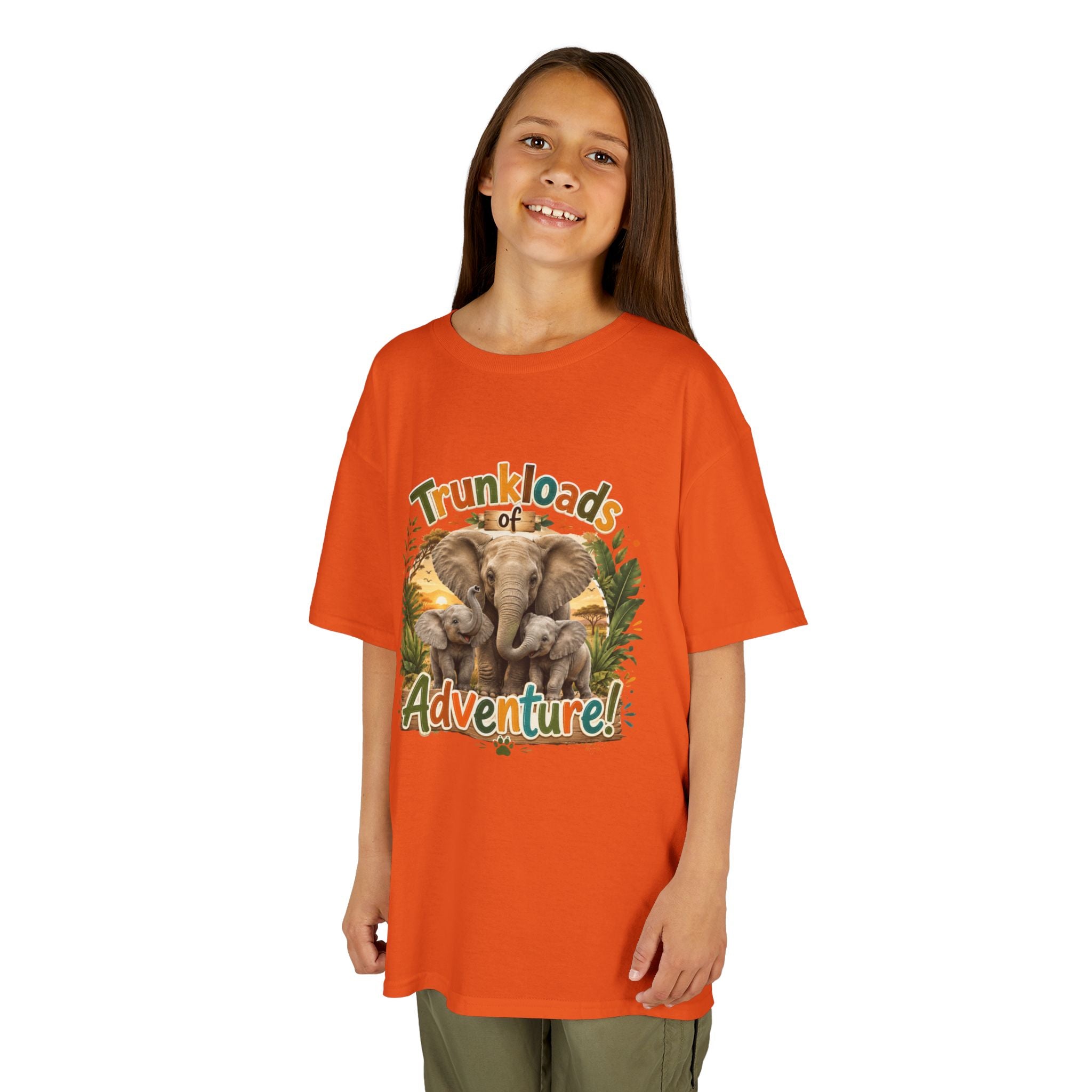 Kids Tee - "Trunkloads of Adventure" Elephant Graphic