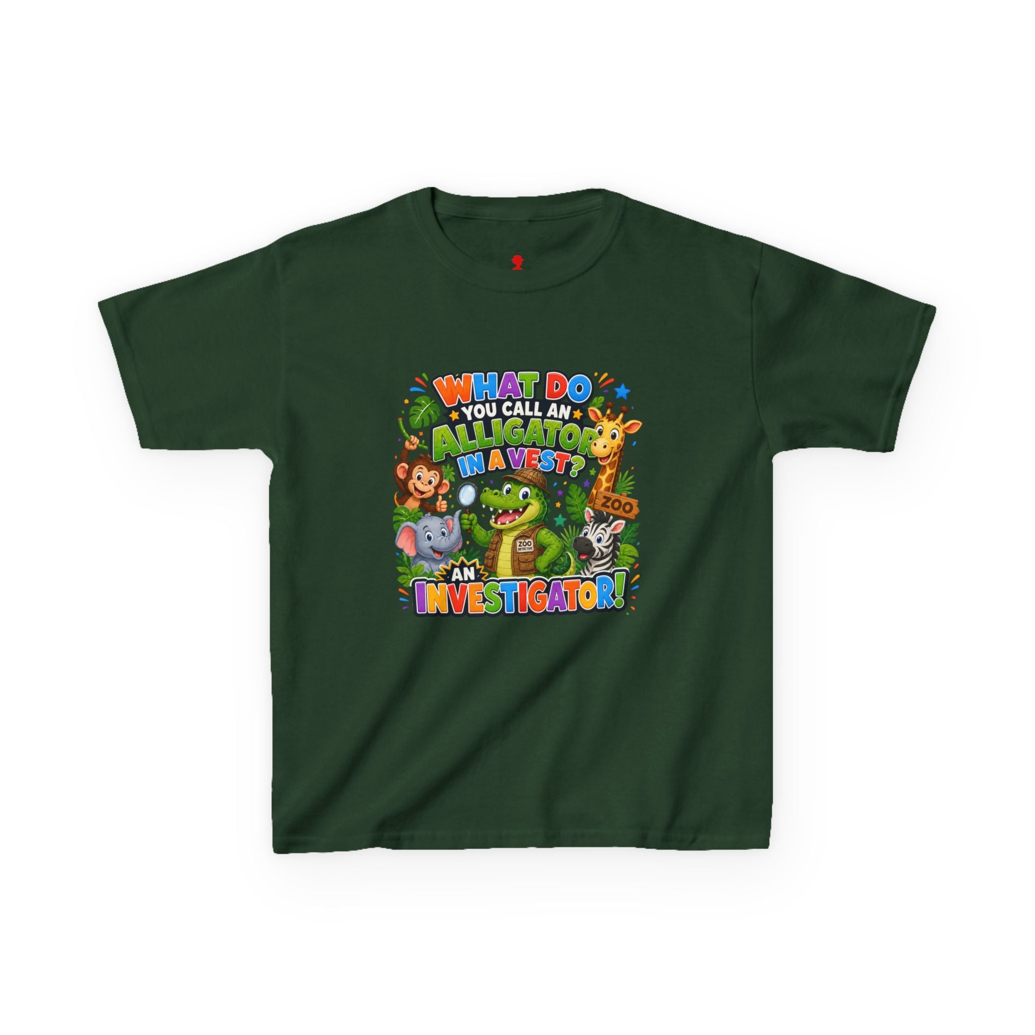 What Do You Call An Alligator? Investigator Kids T-Shirt | Cute Jungle Animals Puzzle