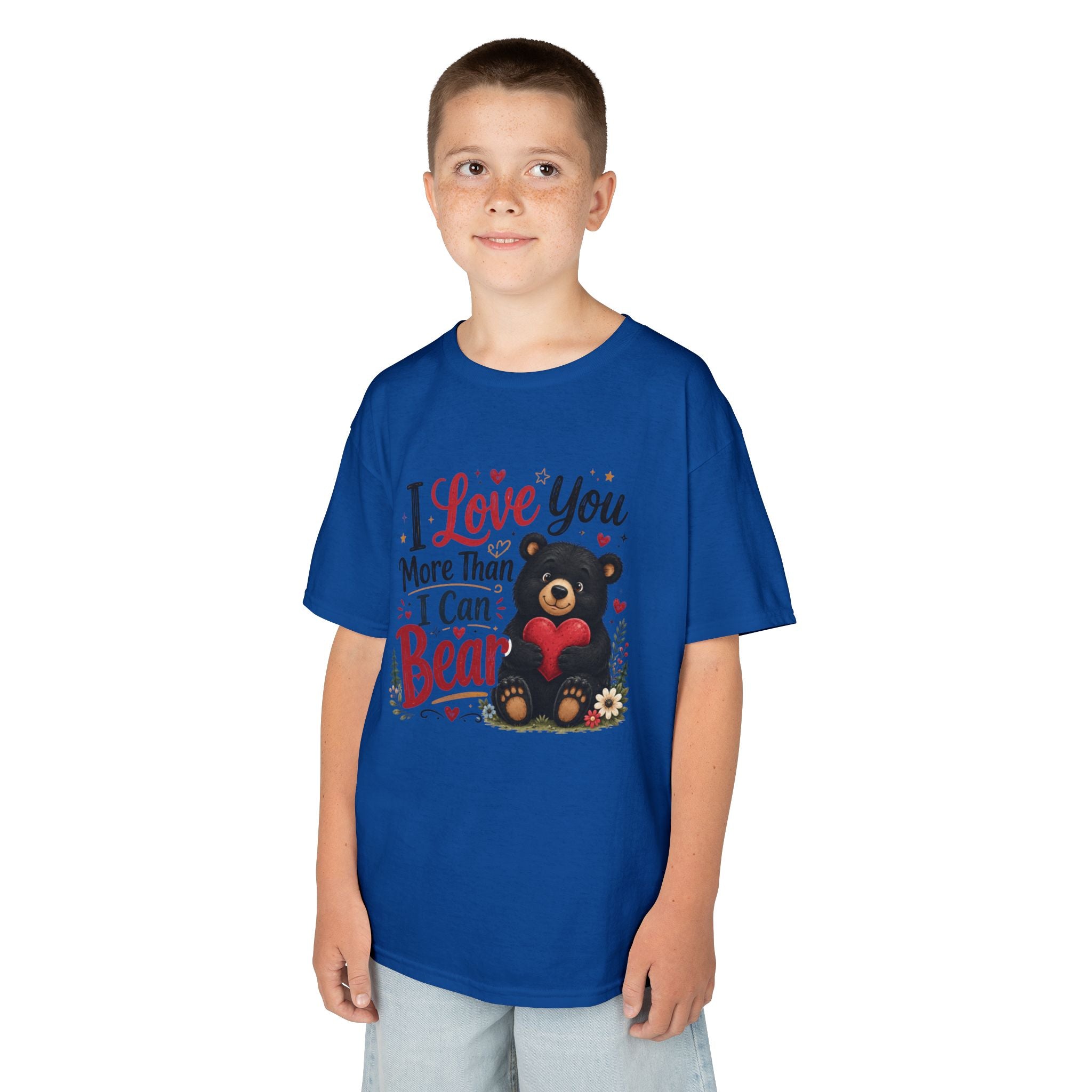 Kids T-Shirt - "I Love You More Than I Can Bear" Cute Bear Valentine Tee