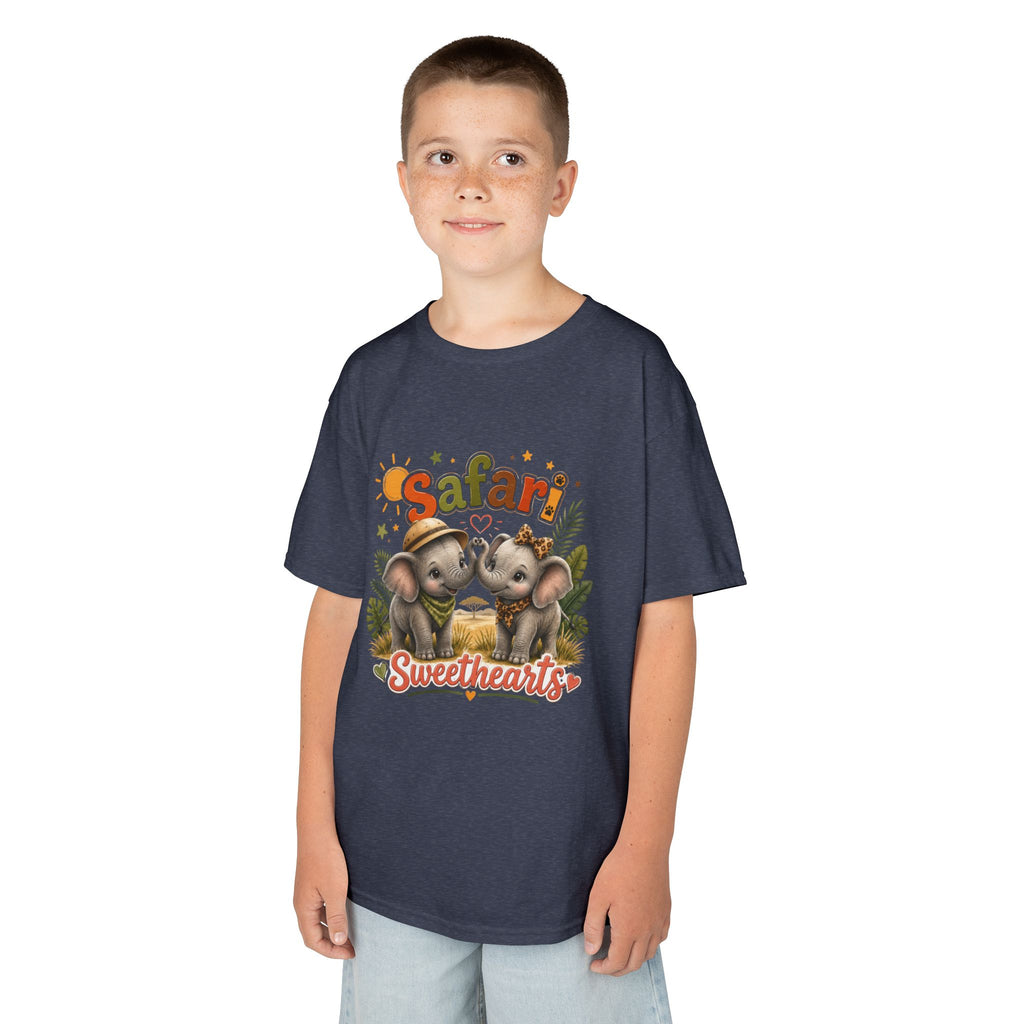 Kids Safari Sweethearts Tee — Cute Elephant Jungle Graphic T-Shirt