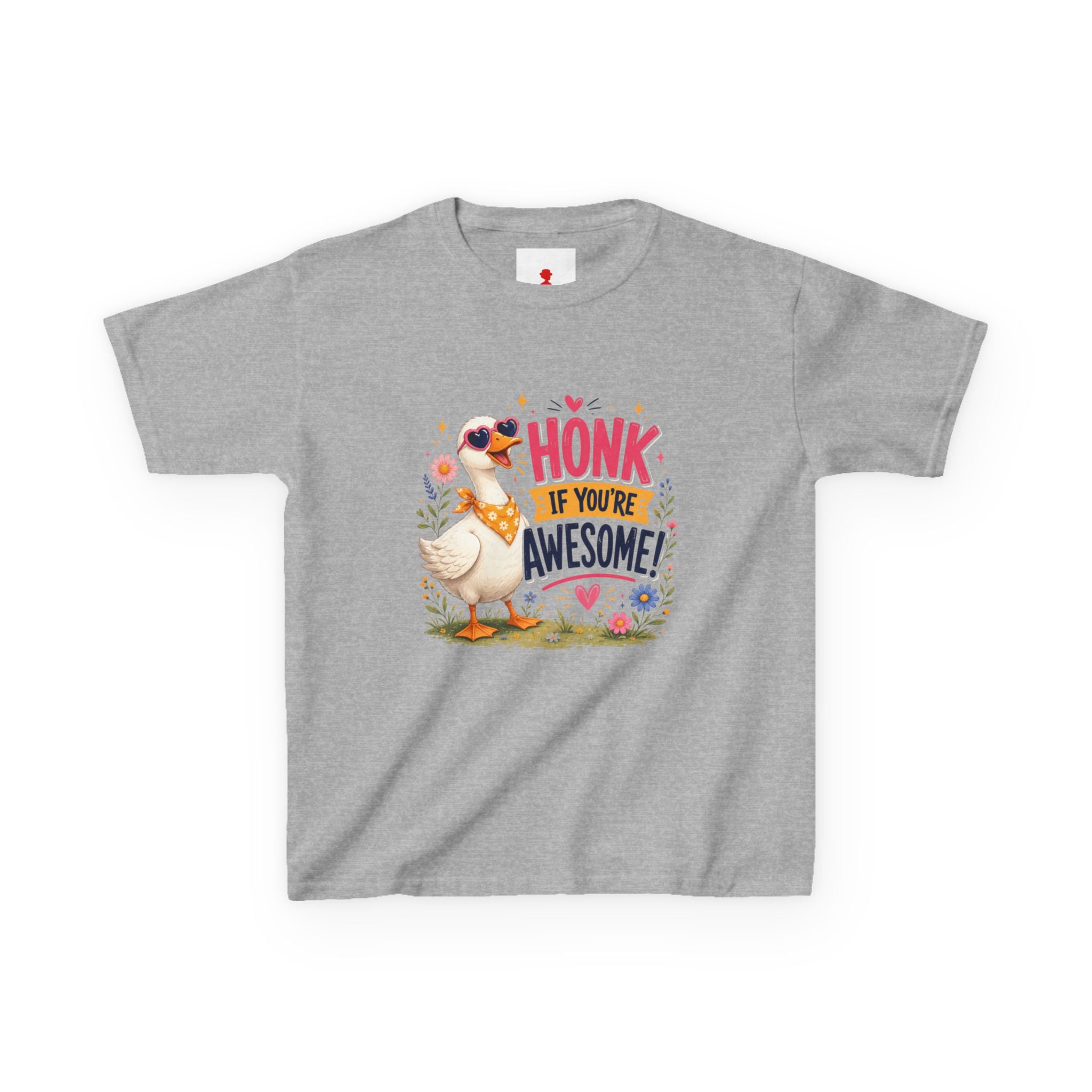 Kids Tee — "Honk If You're Awesome!" Cute Goose Graphic Shirt