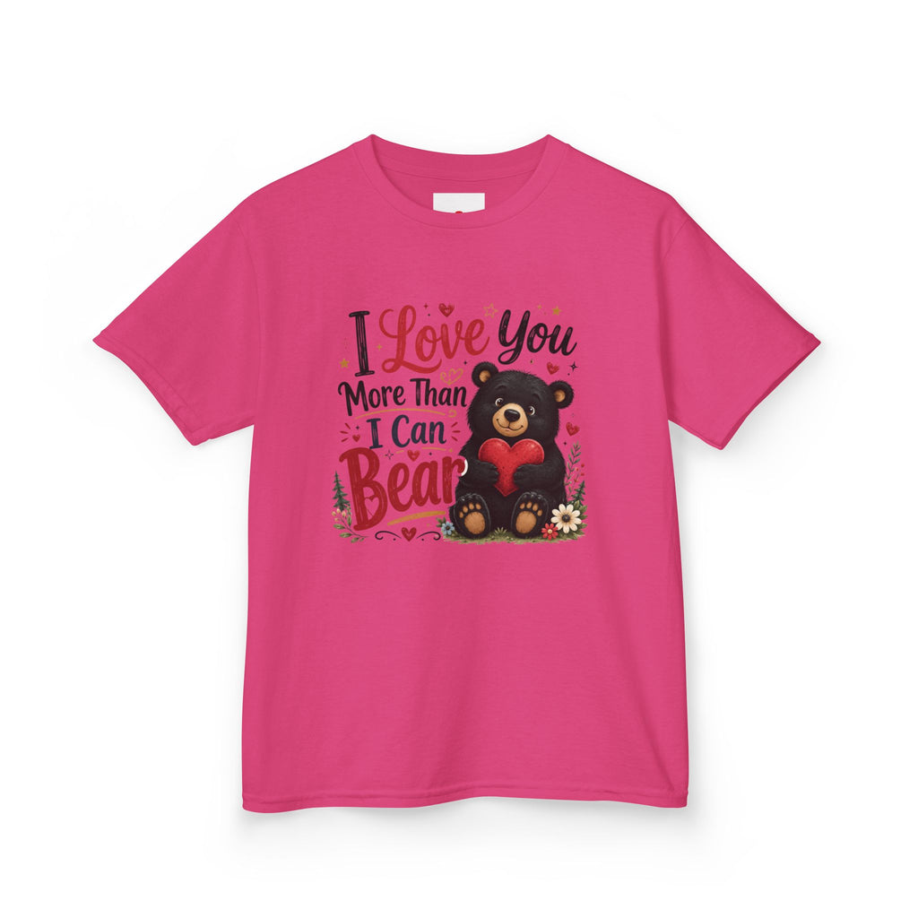 Kids T-Shirt - "I Love You More Than I Can Bear" Cute Bear Valentine Tee