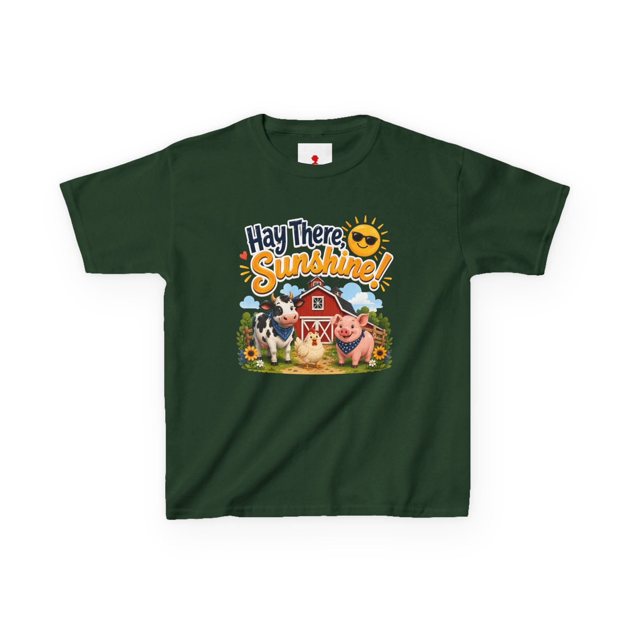 Kids Tee — "Hay There, Sunshine!" Farm Animal Graphic