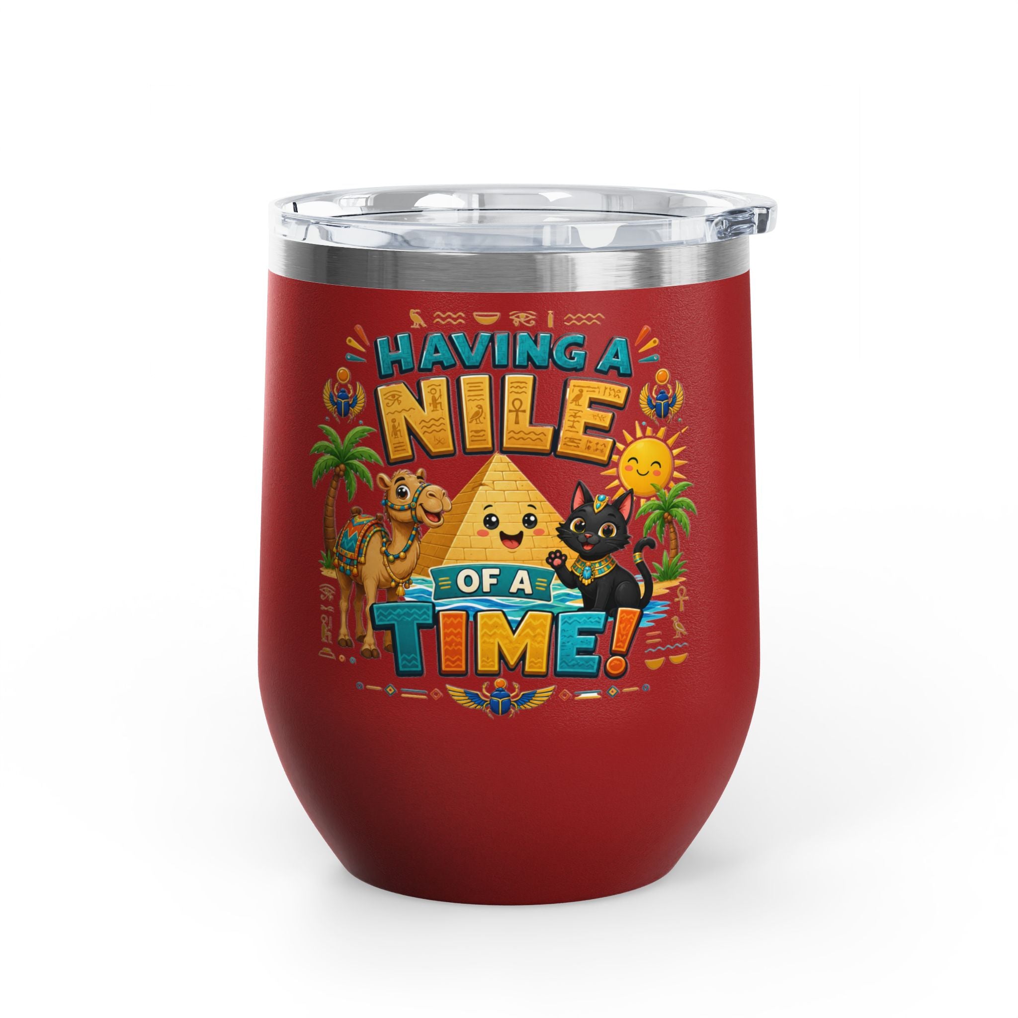"Having a Nile of a Time" Cute Egyptian Pyramid Cat & Camel 12oz