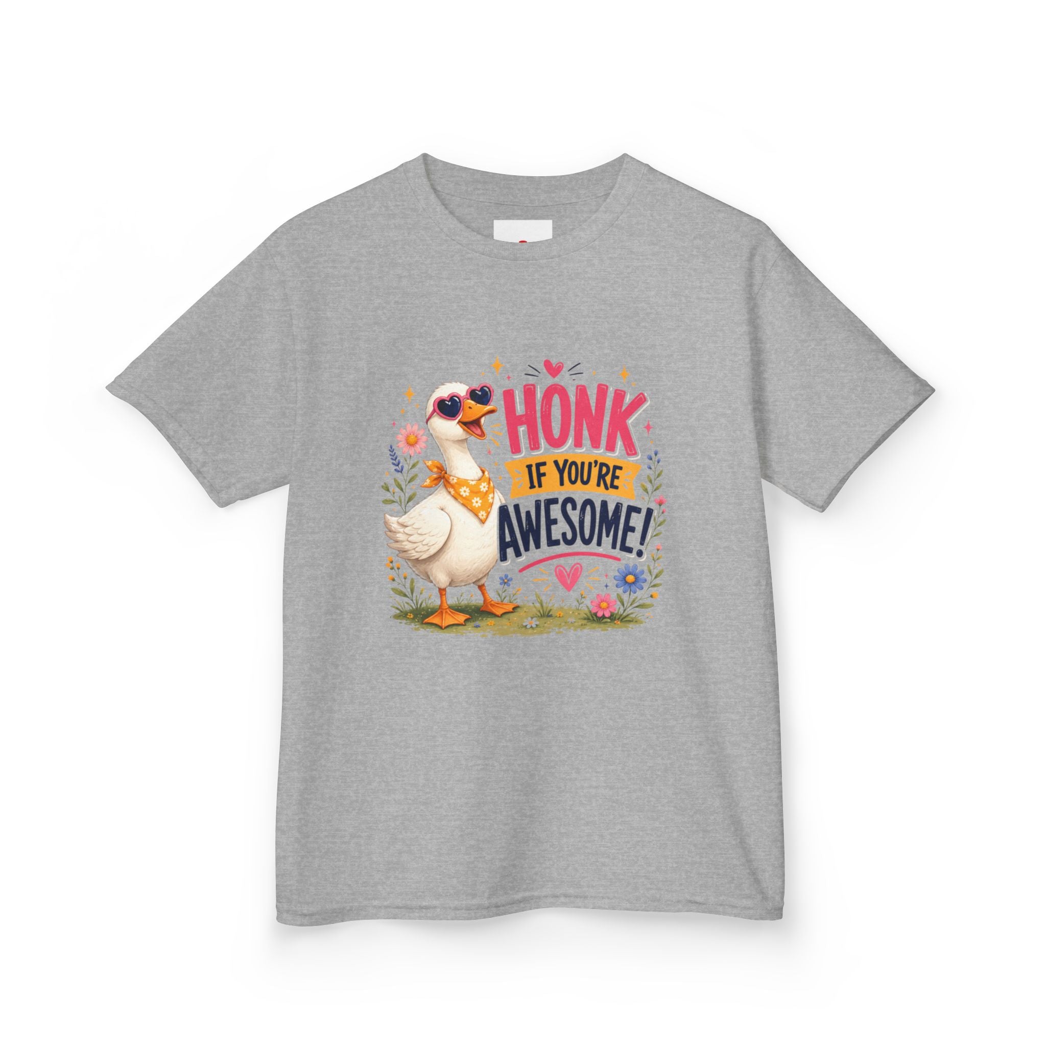 Kids Tee — "Honk If You're Awesome!" Cute Goose Graphic Shirt