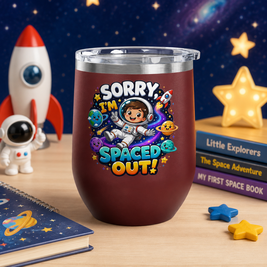 Spaced Out  — 12oz Insulated Space-themed Travel Cup