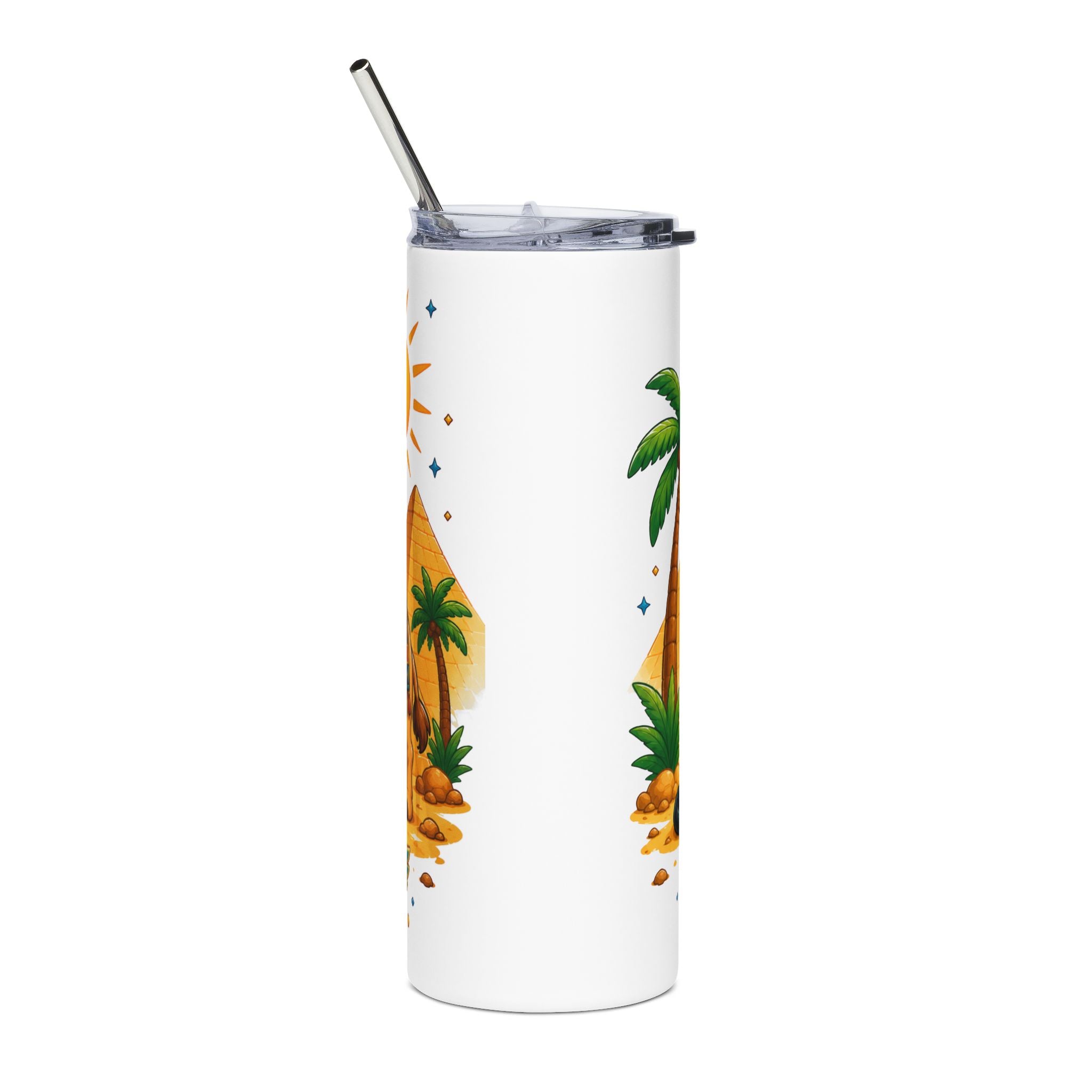 Egyptian Cat and Camel Tumbler | 20oz Stainless Steel Travel Cup