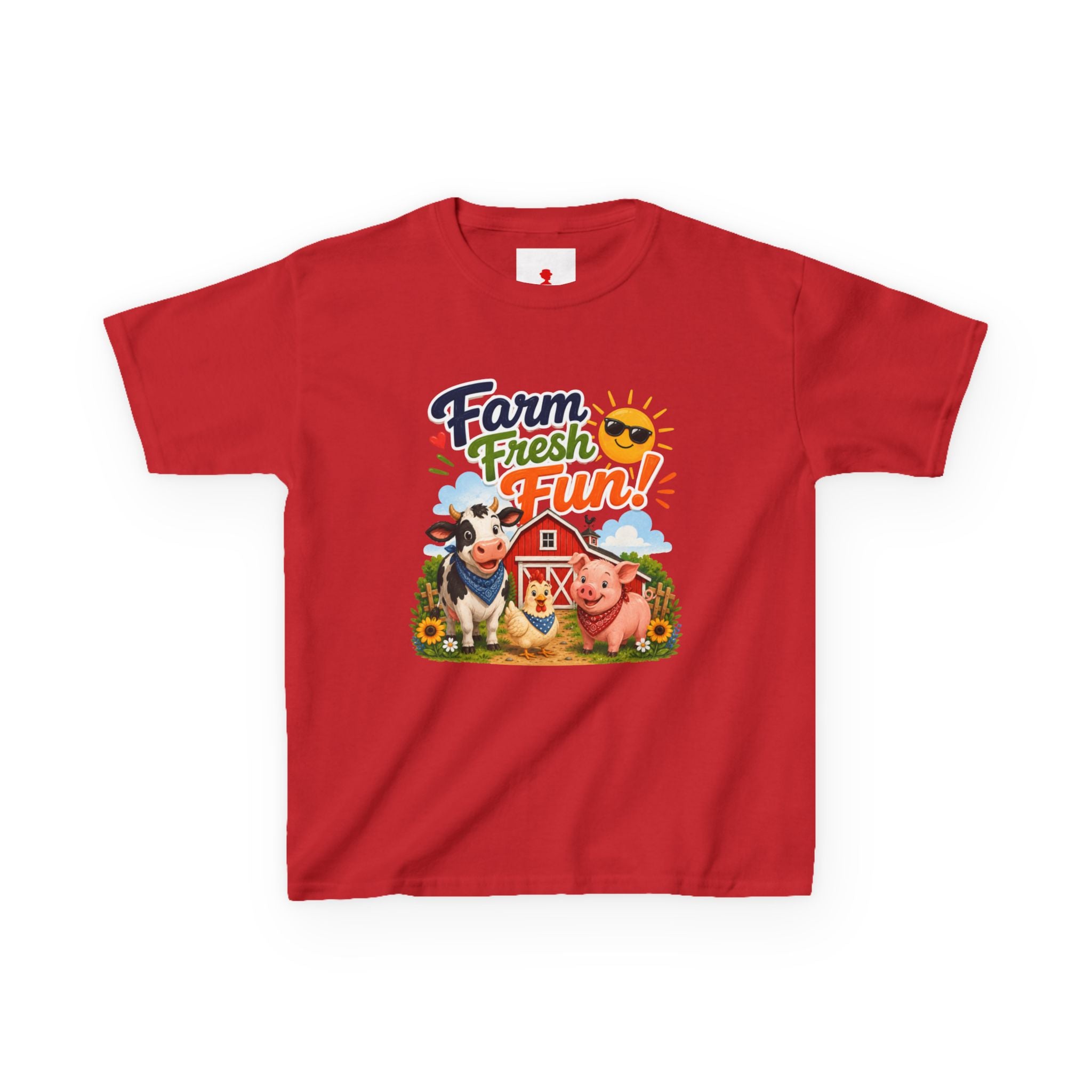 Kids Farm T-Shirt — "Farm Fresh Fun!" Cute Cow & Pig Toddler Tee