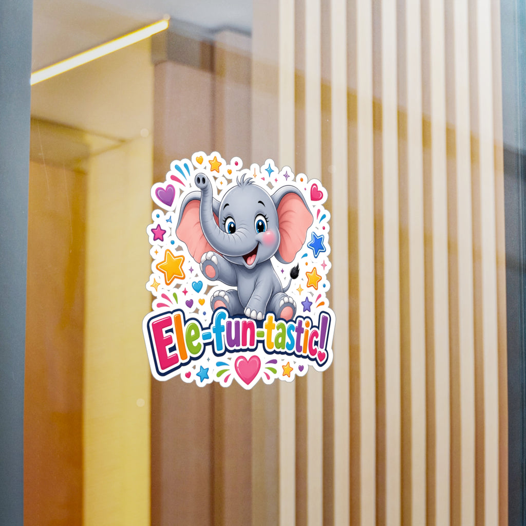 Ele-fun-tastic! Cute Baby Elephant Kiss-Cut Vinyl Sticker