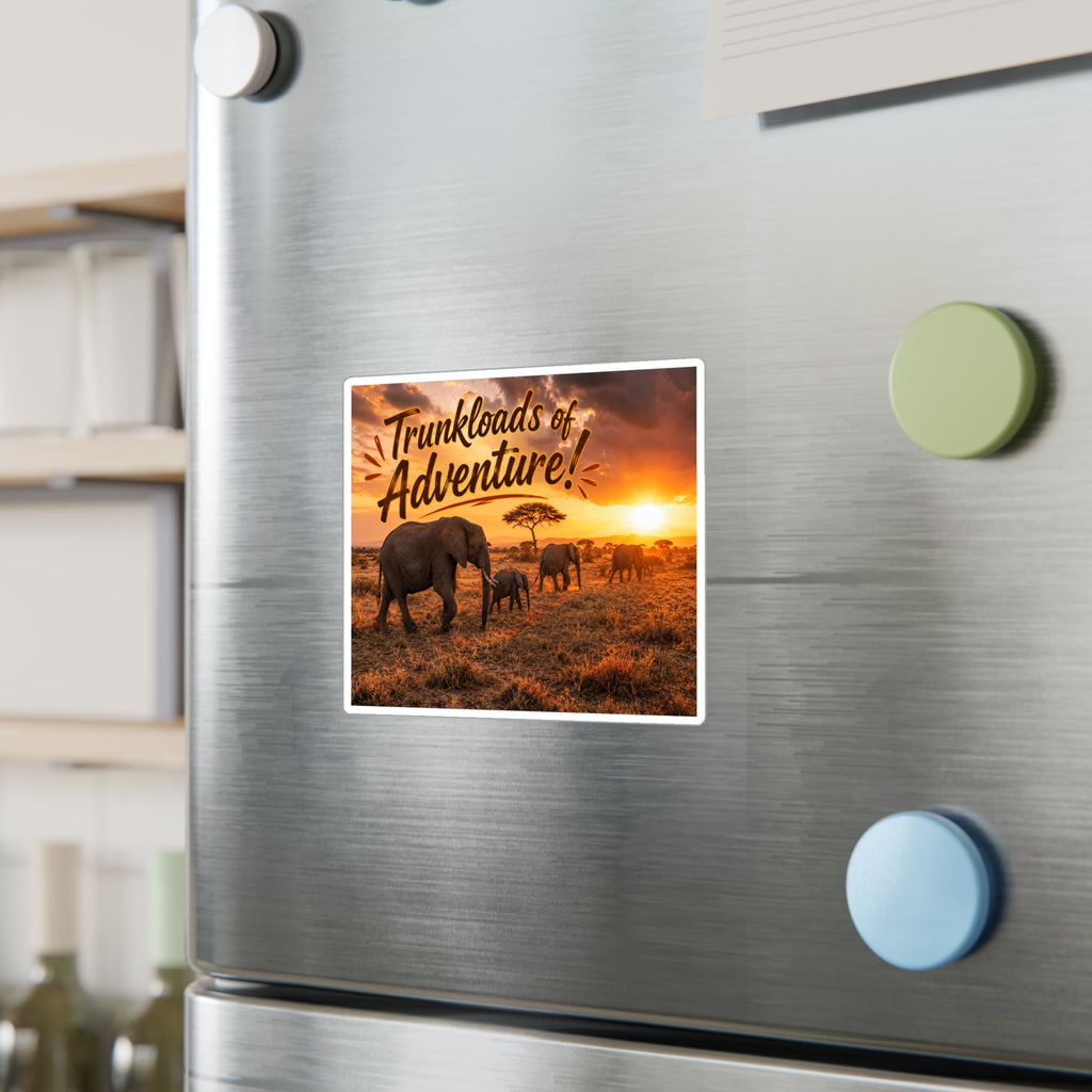 Trunkloads of Adventure Vinyl Sticker — Safari Elephant Kiss-Cut Decal