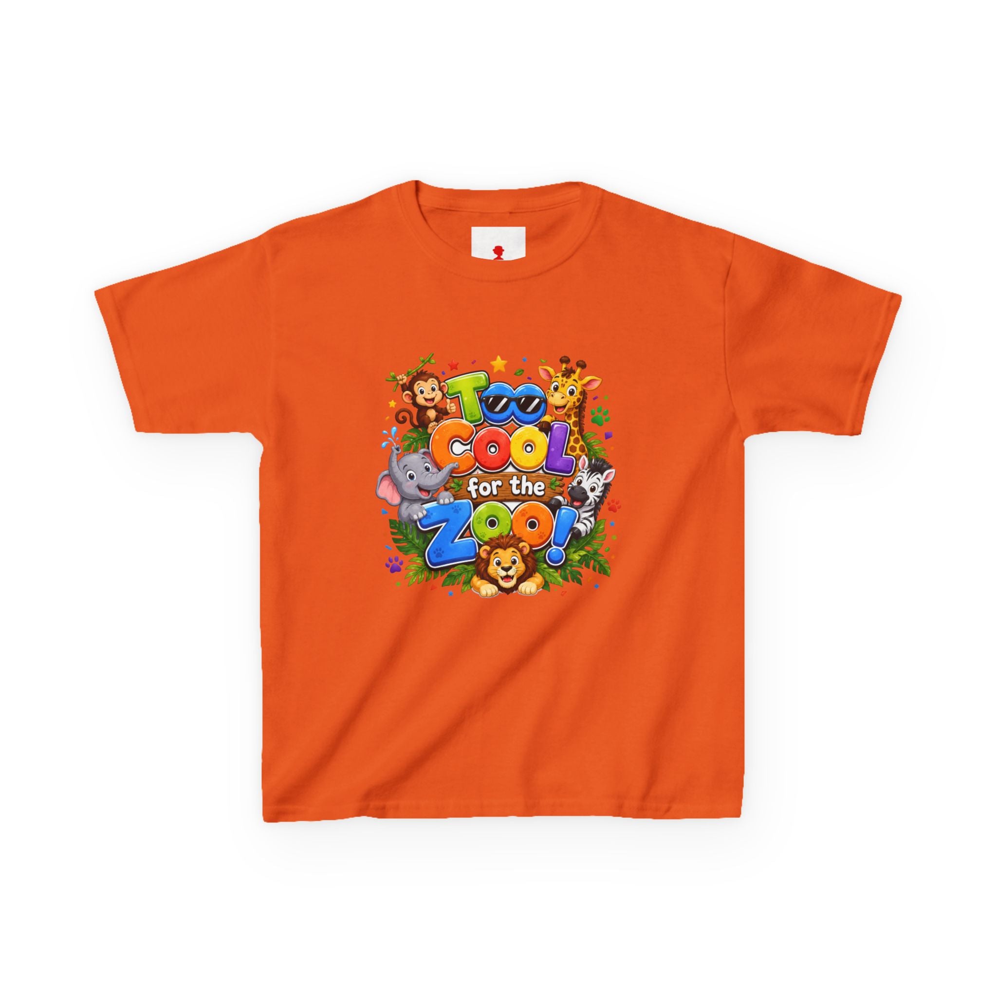 Kids Tee — "Too Cool for the Zoo" Colorful Animal Graphic