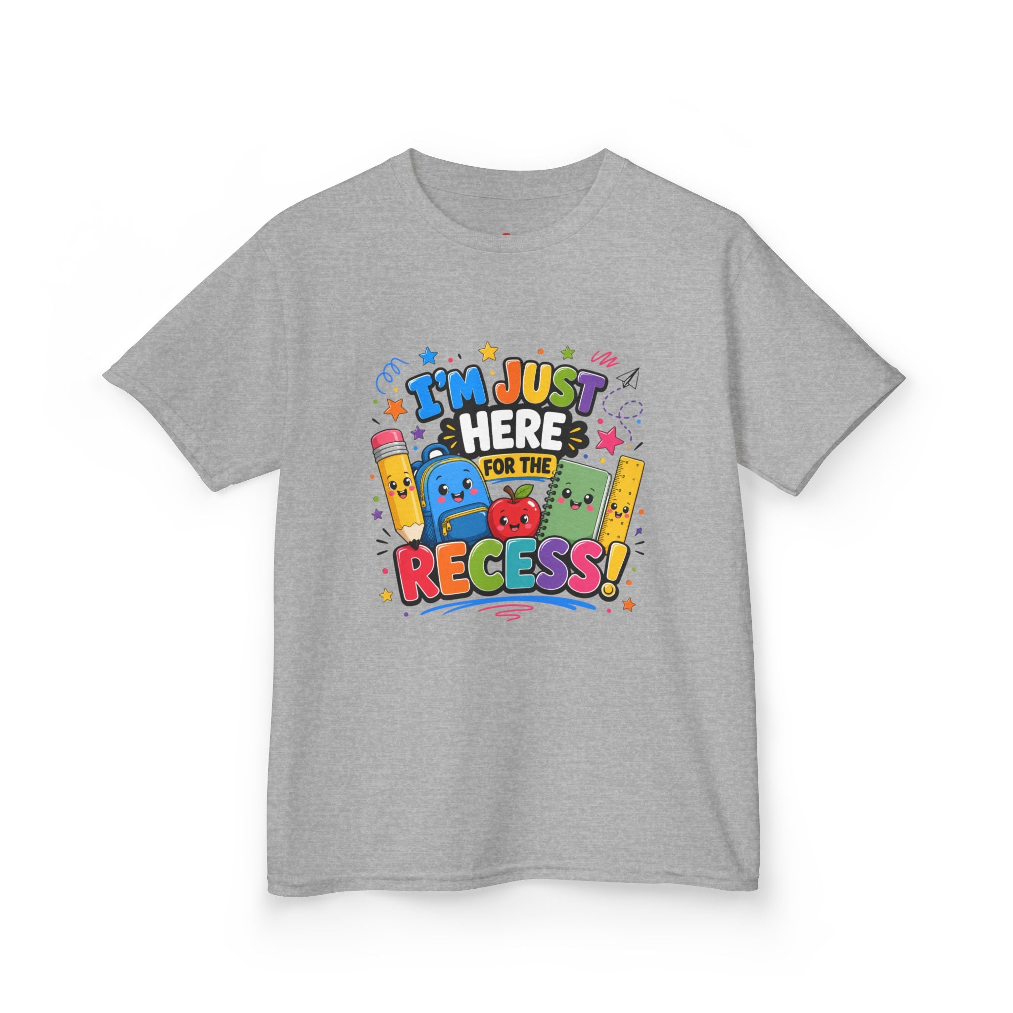 I'm Just Here for Recess Kids T-Shirt | Playful School Graphic Tee