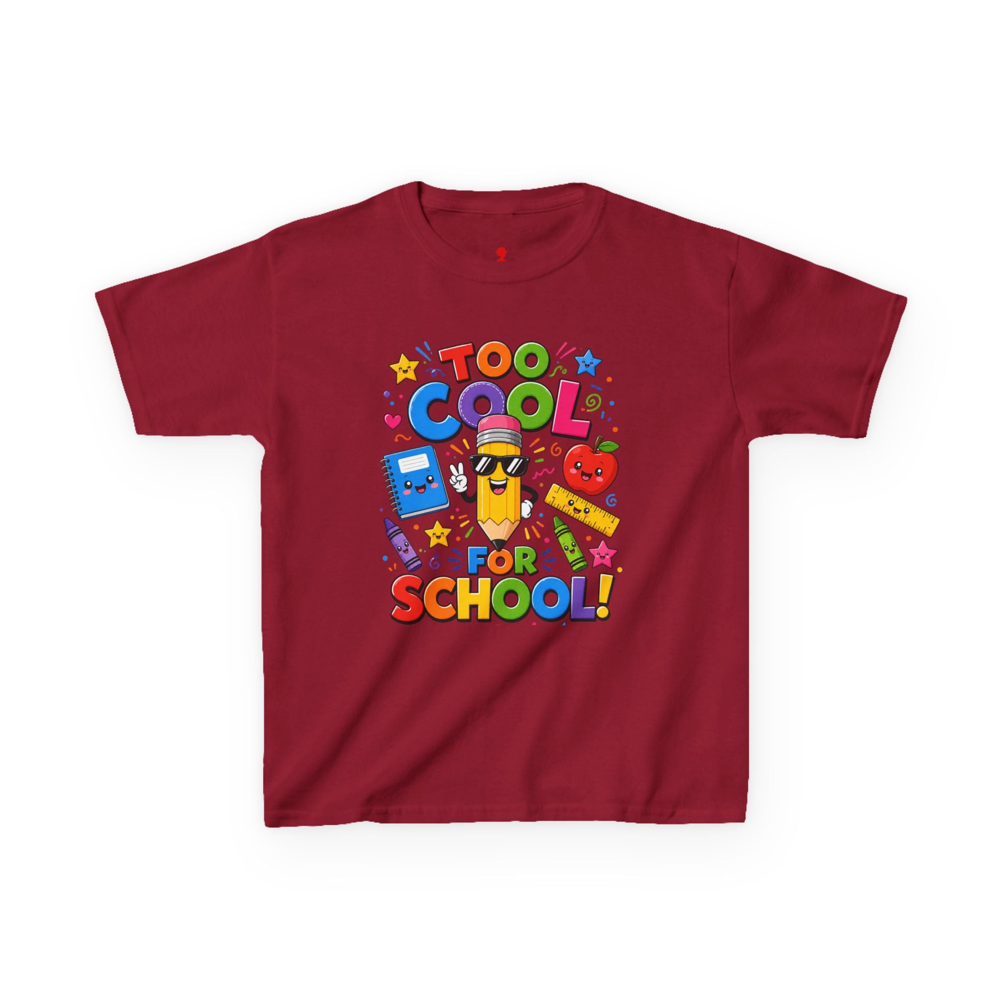 Too Cool For School Kids Tee | Cute Pencil School Supplies Back to School