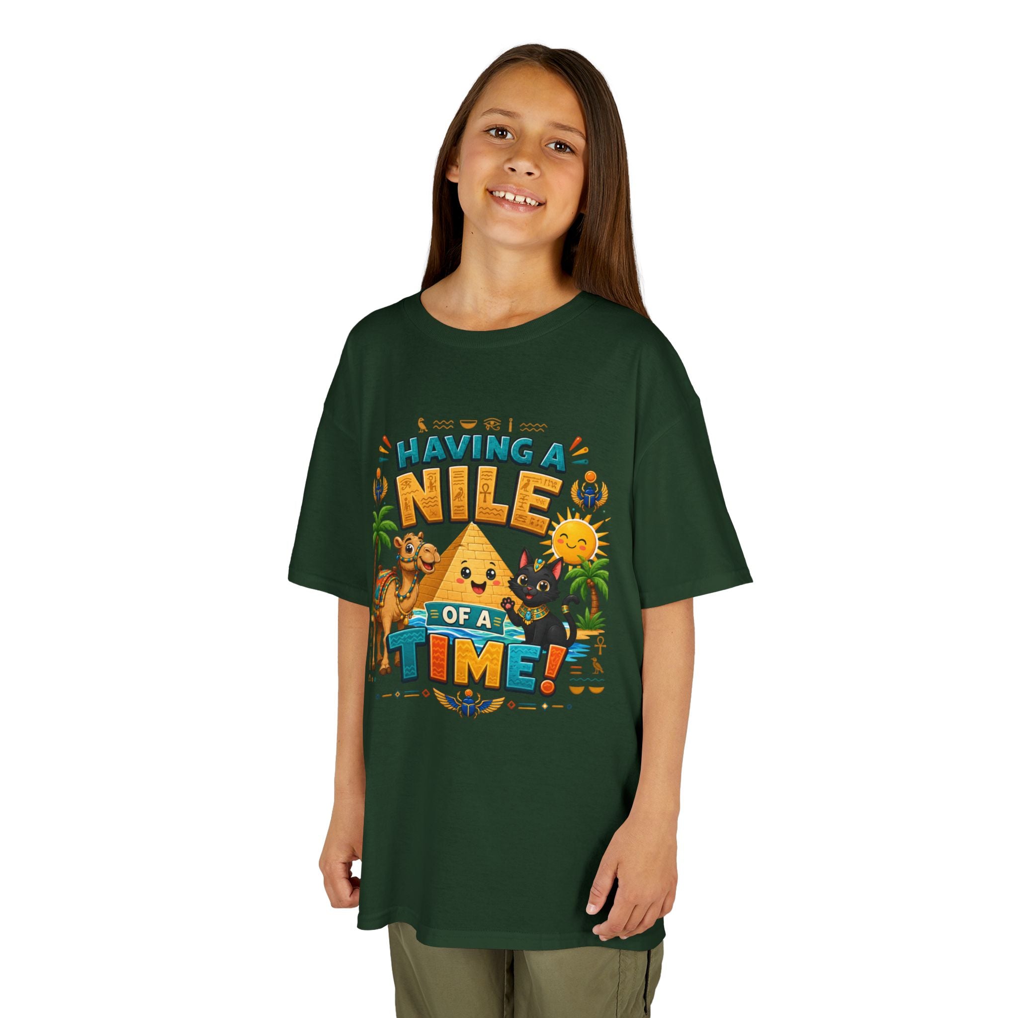 Having a Nile of a Time Kids Tee | Camel Pyramid Desert Cartoon
