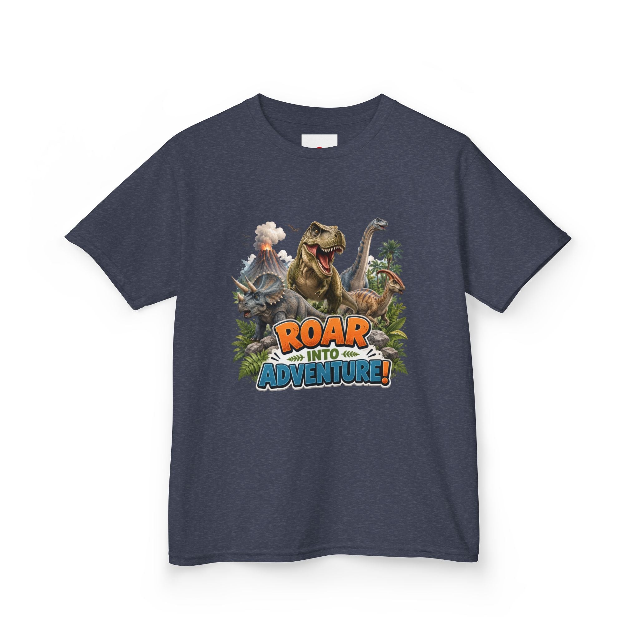Kids Dinosaur Tee - "Roar Into Adventure" Graphic Shirt for Boys & Girls