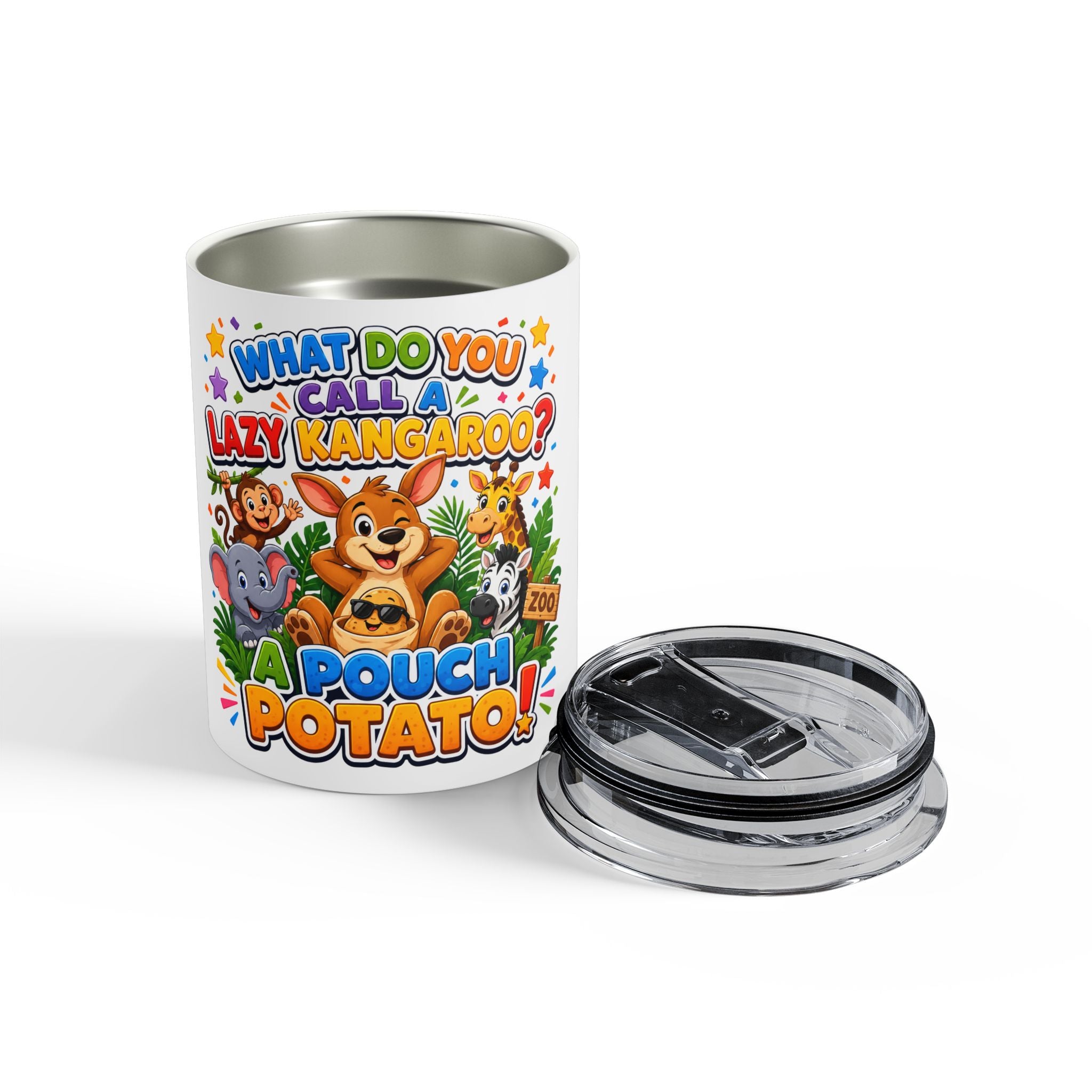 What Do You Call a Lazy Kangaroo? A Pouch Potato Tumbler 10oz | Cute Animal Joke
