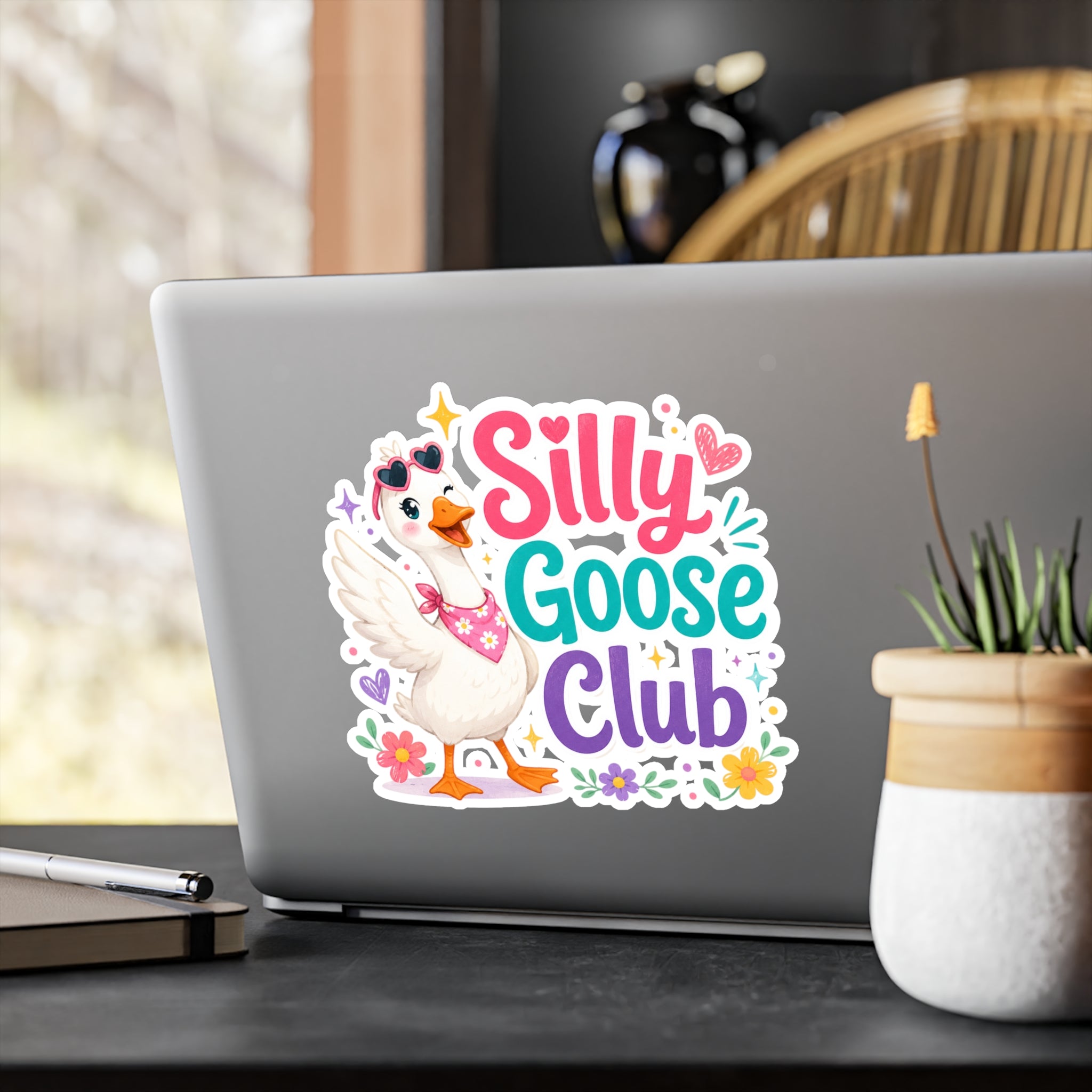 Silly Goose Club Vinyl Sticker — Cute Kiss-Cut Decal for Laptops, Water Bottles & Kids’ Gifts