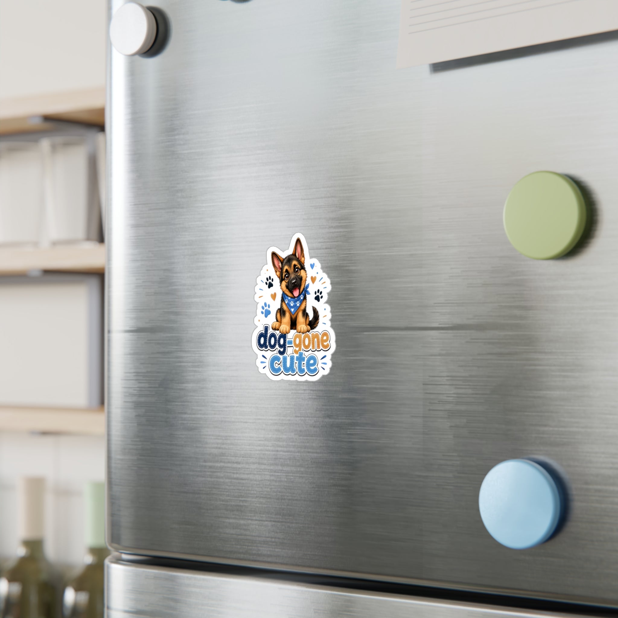Dog-Gone Cute German Shepherd Sticker — Kiss-Cut Vinyl Decal