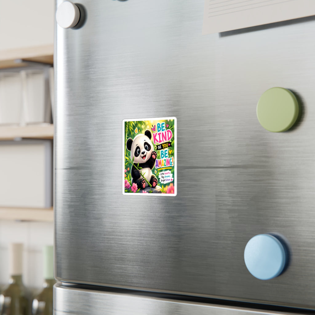 Be Kind Panda Vinyl Sticker — Inspirational Kiss-Cut Decal