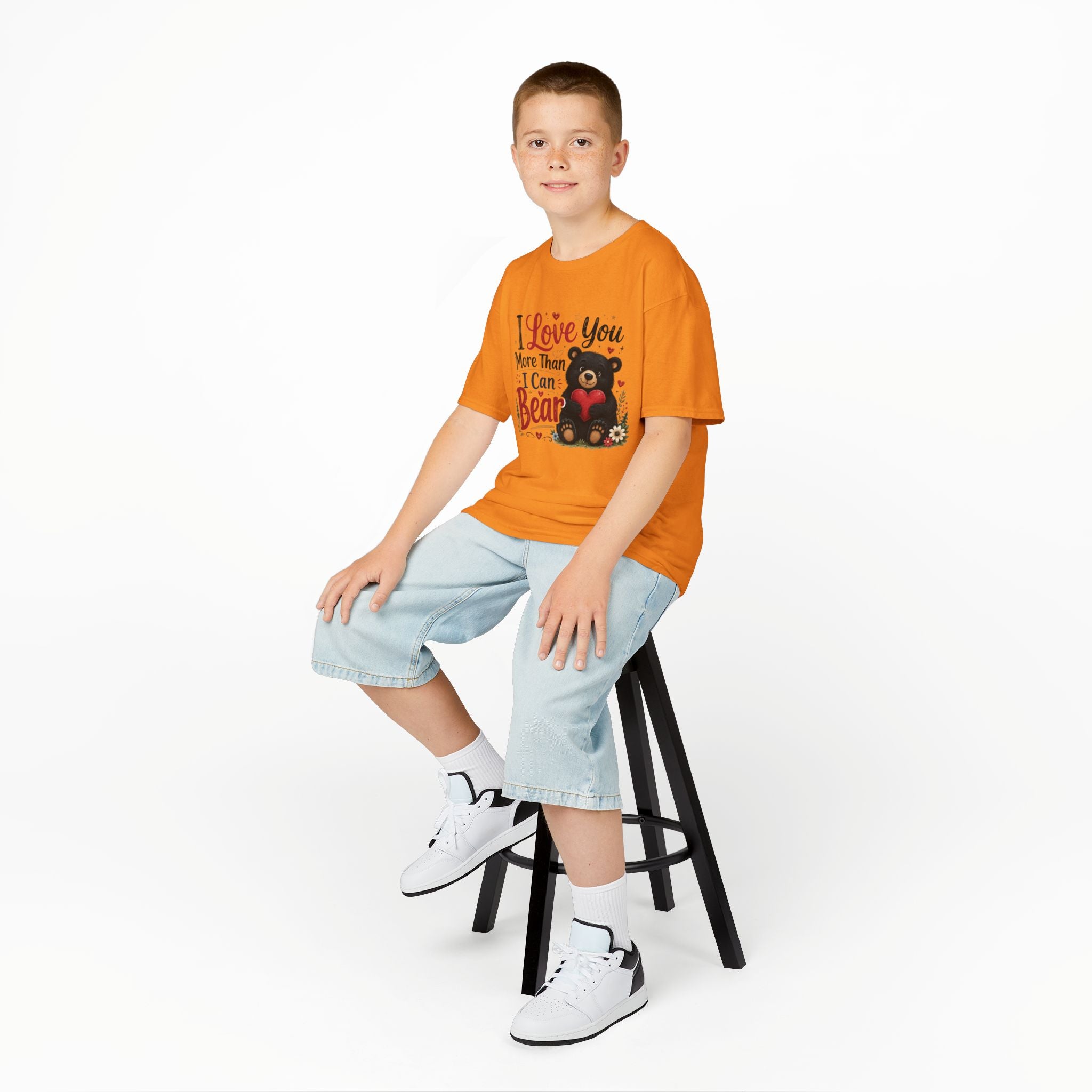 Kids T-Shirt - "I Love You More Than I Can Bear" Cute Bear Valentine Tee