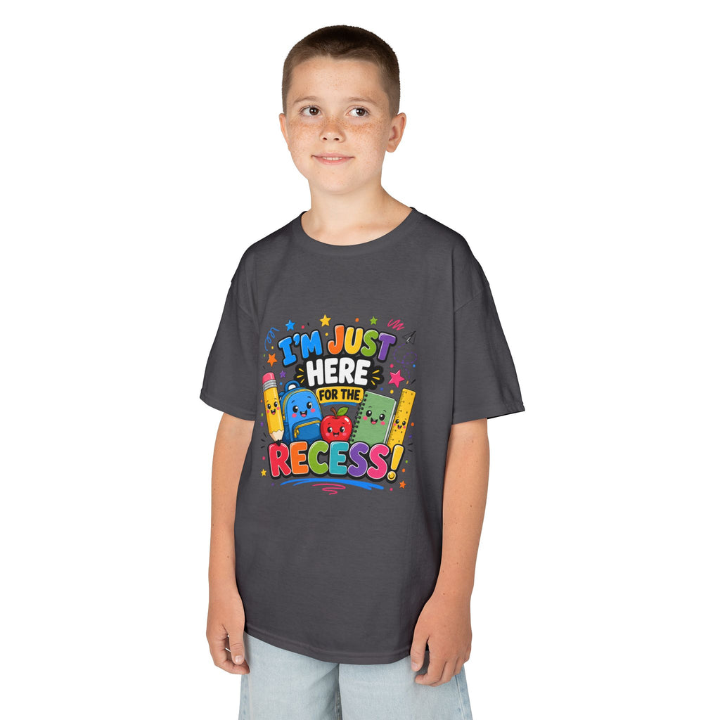 I'm Just Here for Recess Kids T-Shirt | Playful School Graphic Tee